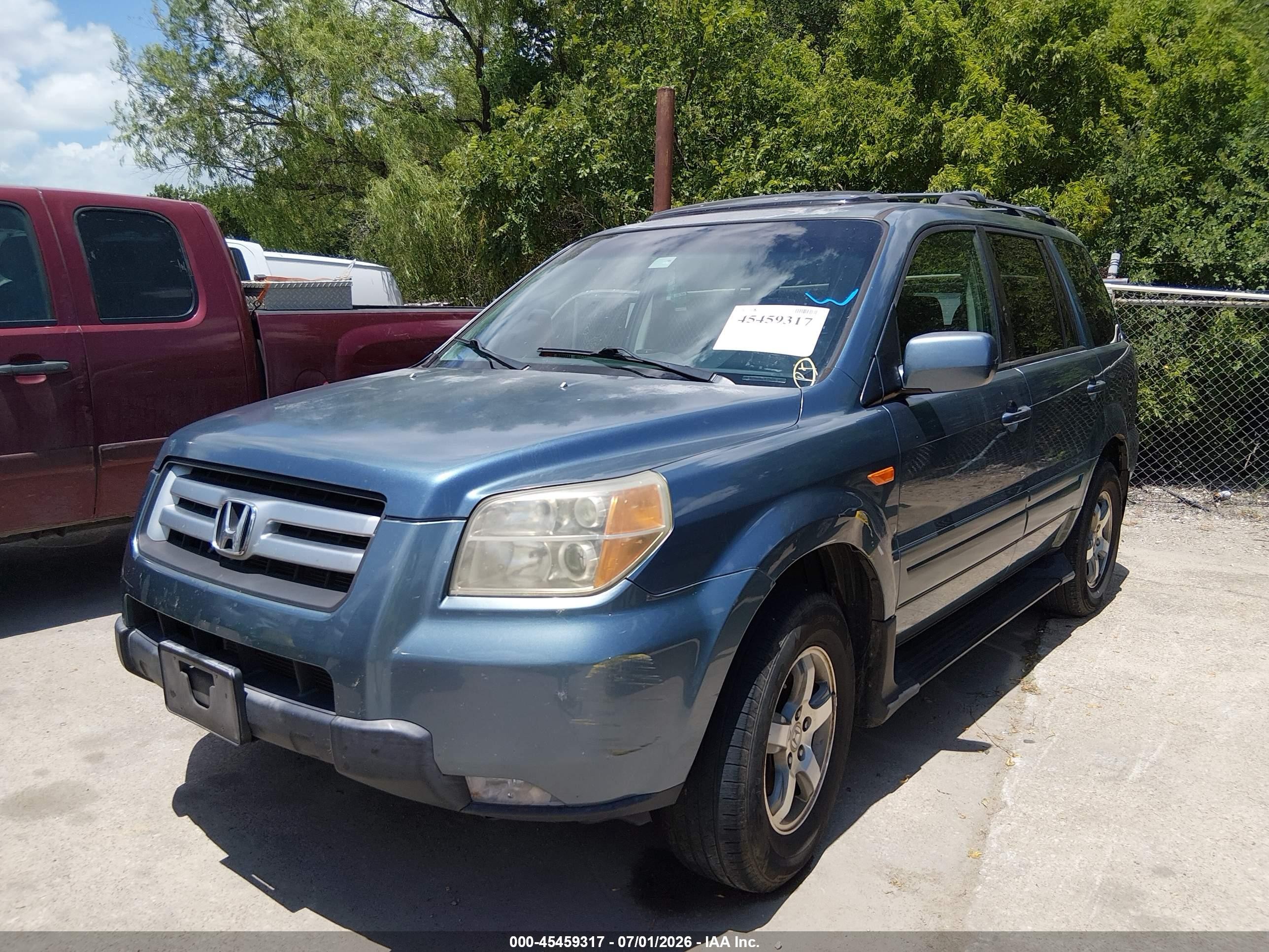 2006 Honda Pilot Ex-l Blue vin: 5FNYF28576B045671