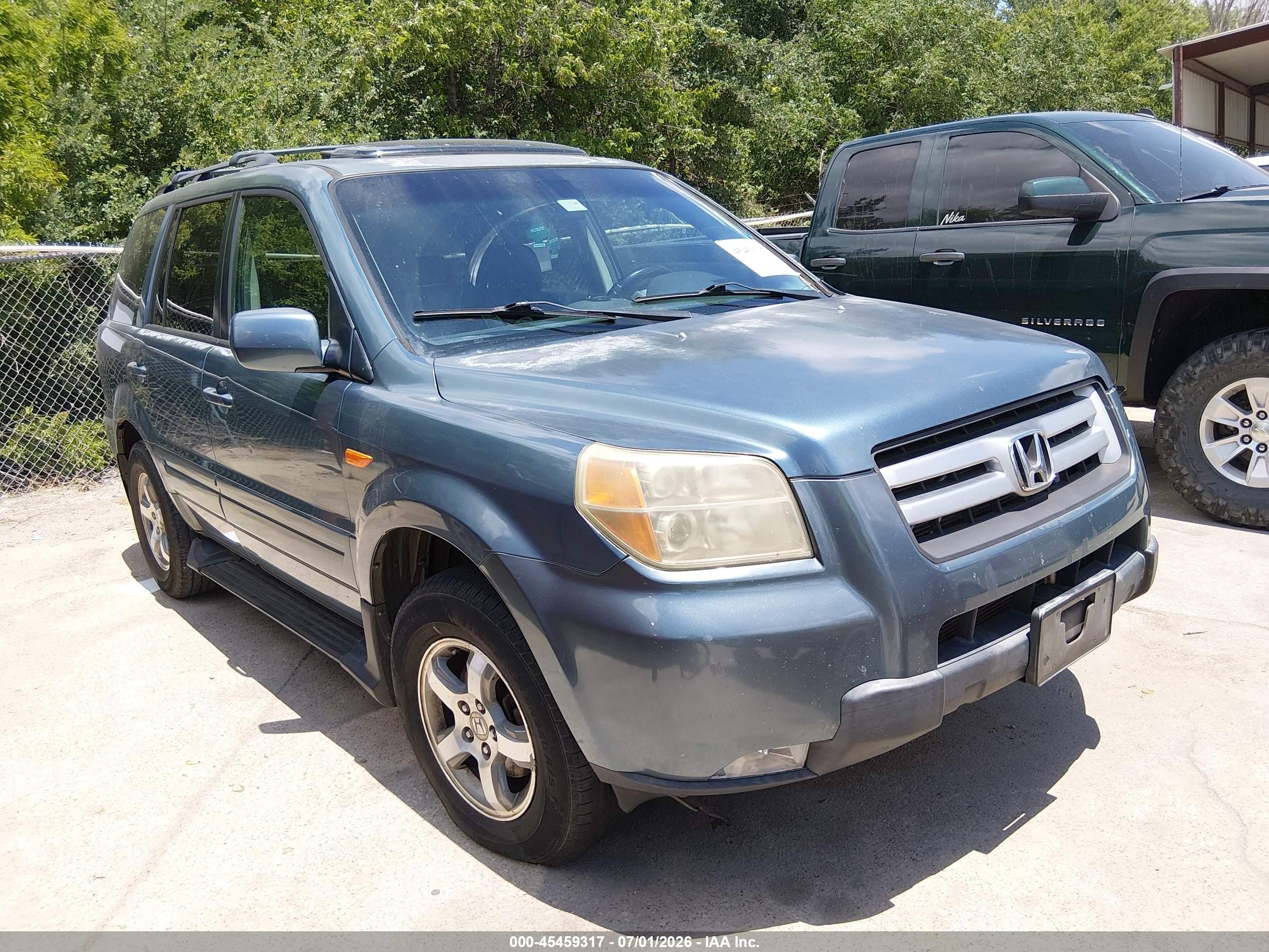 2006 Honda Pilot Ex-l Blue vin: 5FNYF28576B045671