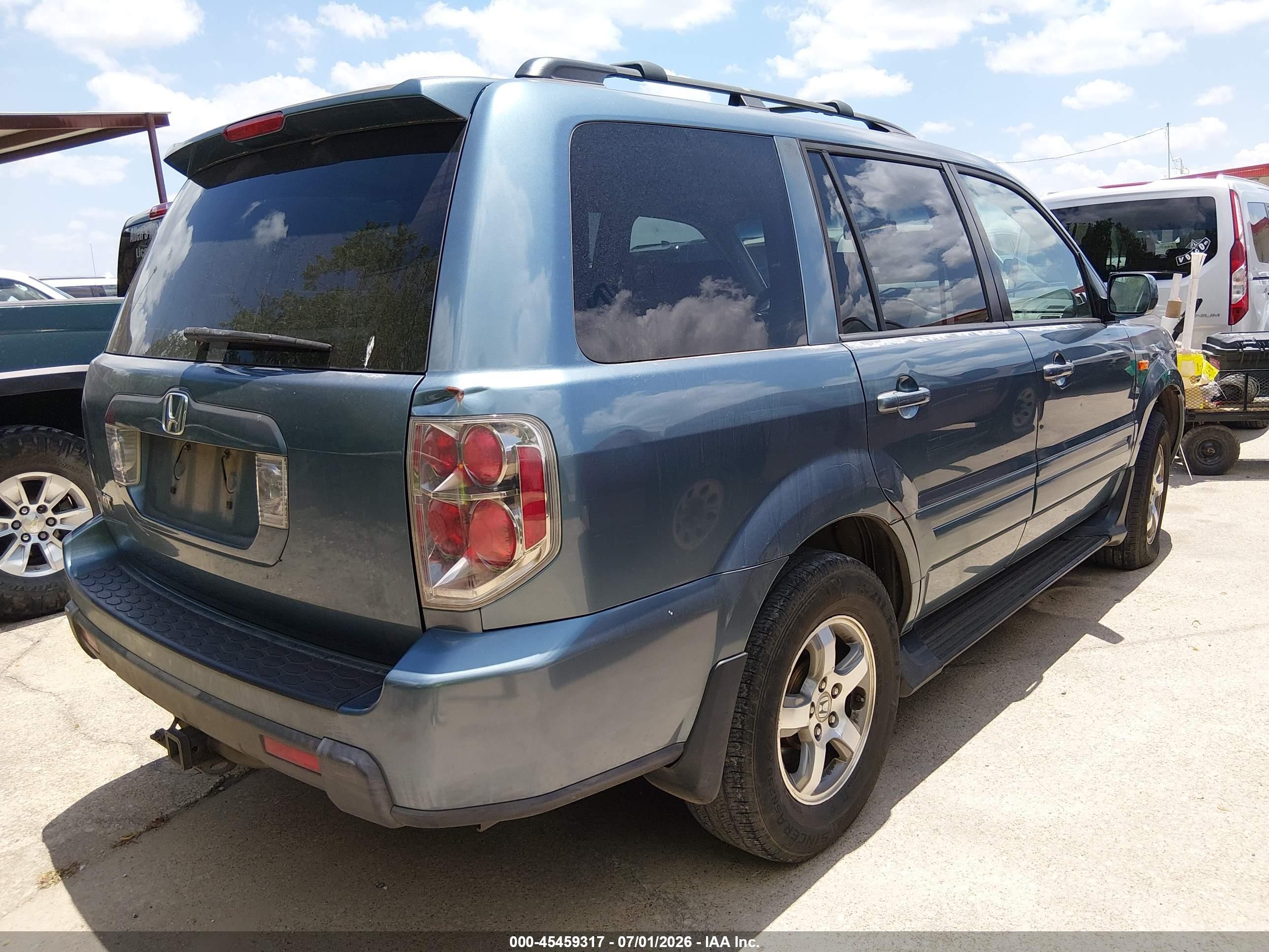 2006 Honda Pilot Ex-l Blue vin: 5FNYF28576B045671