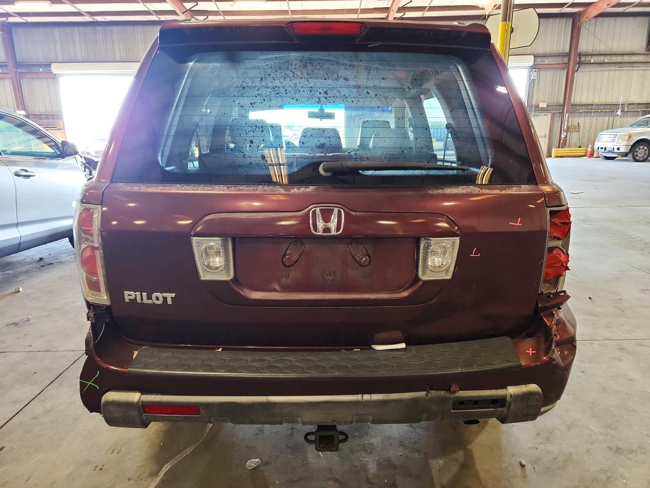 2007 Honda Pilot Exl Burgundy vin: 5FNYF28577B001686