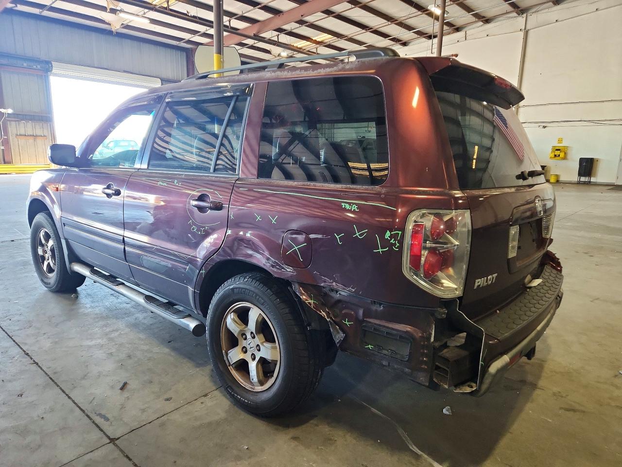 2007 Honda Pilot Exl Burgundy vin: 5FNYF28577B001686