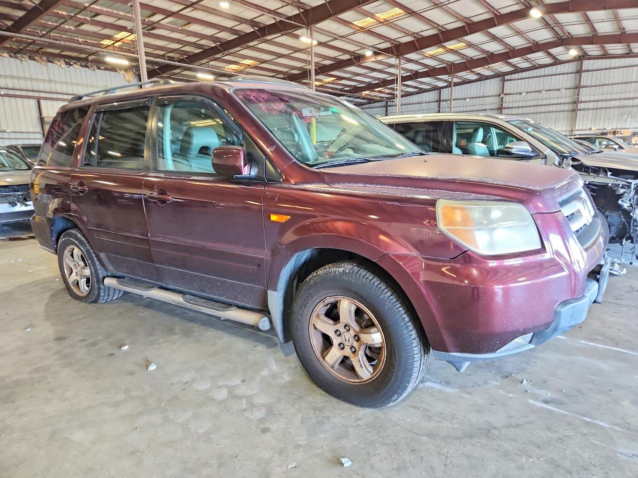 2007 Honda Pilot Exl Burgundy vin: 5FNYF28577B001686