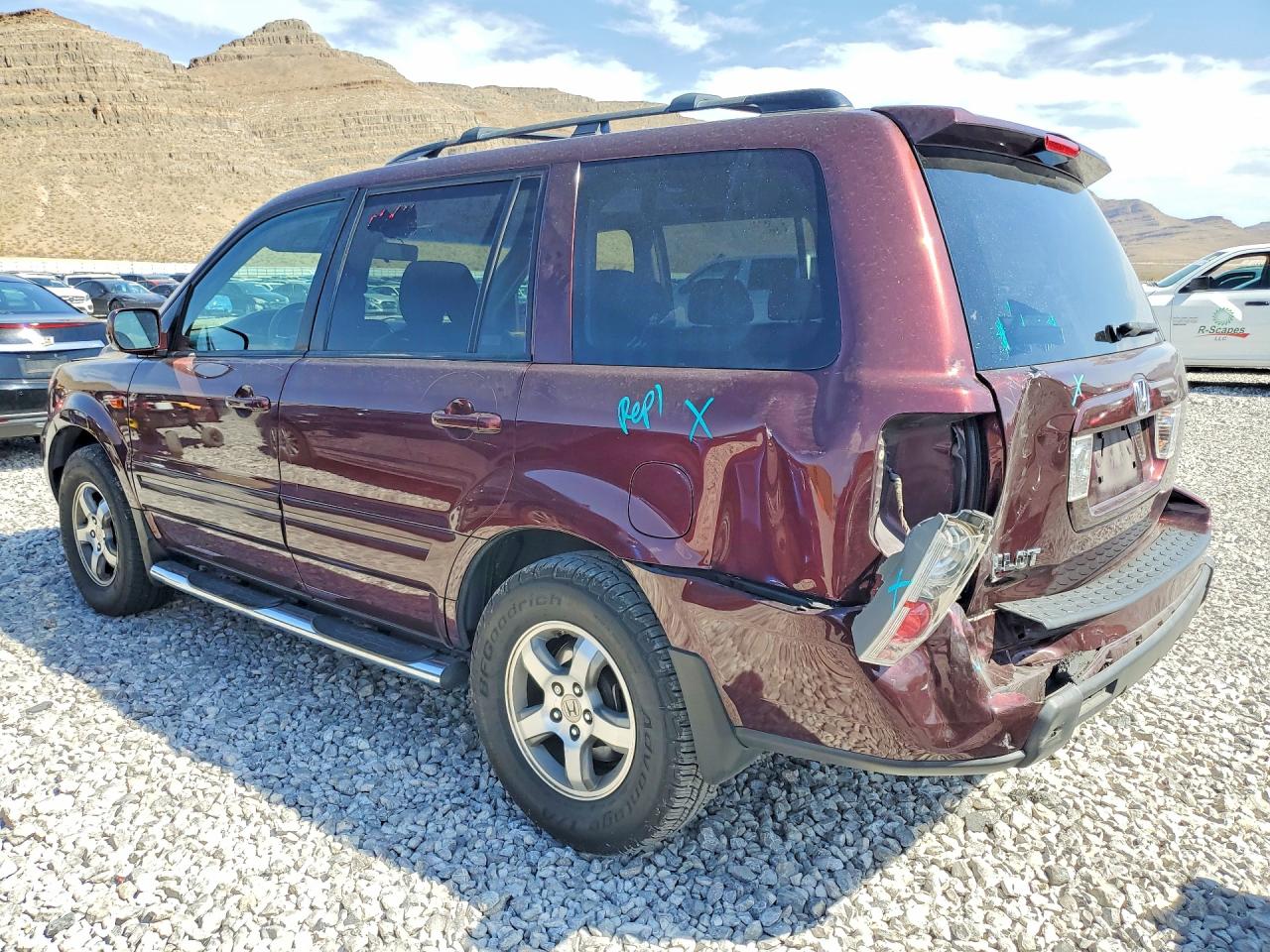 2007 Honda Pilot Exl Бордовый vin: 5FNYF28577B040049
