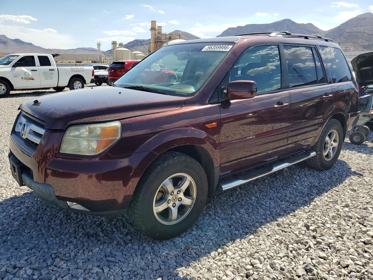 2007 Honda Pilot Exl Бордовый vin: 5FNYF28577B040049