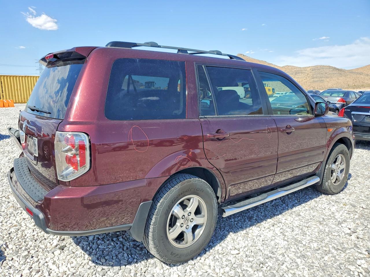 2007 Honda Pilot Exl Бордовый vin: 5FNYF28577B040049