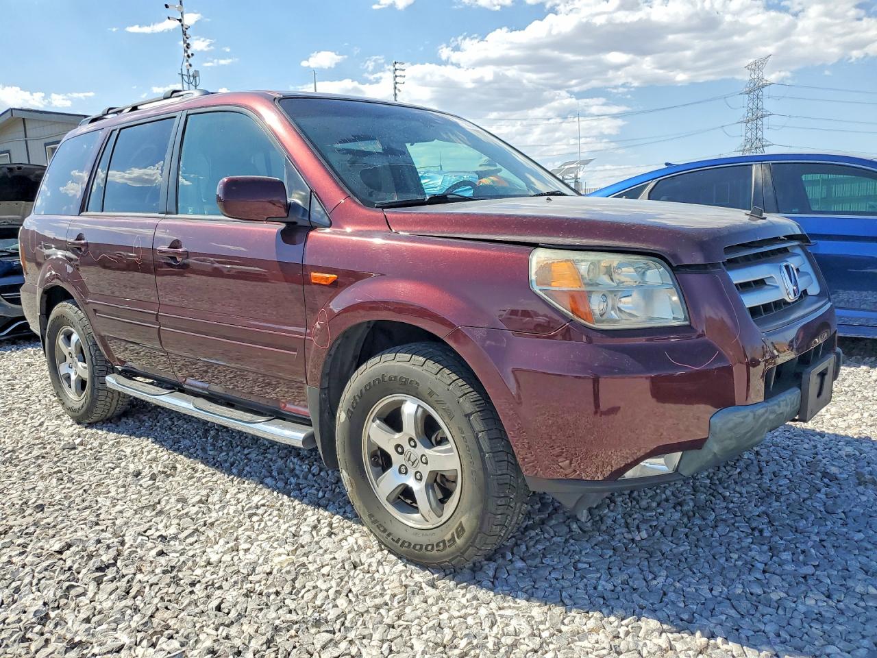 2007 Honda Pilot Exl Бордовый vin: 5FNYF28577B040049