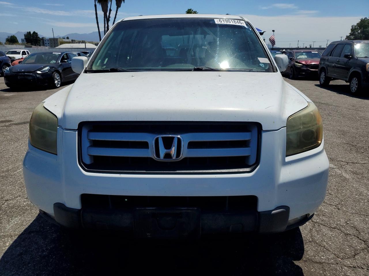 2006 Honda Pilot Ex White vin: 5FNYF28586B013005
