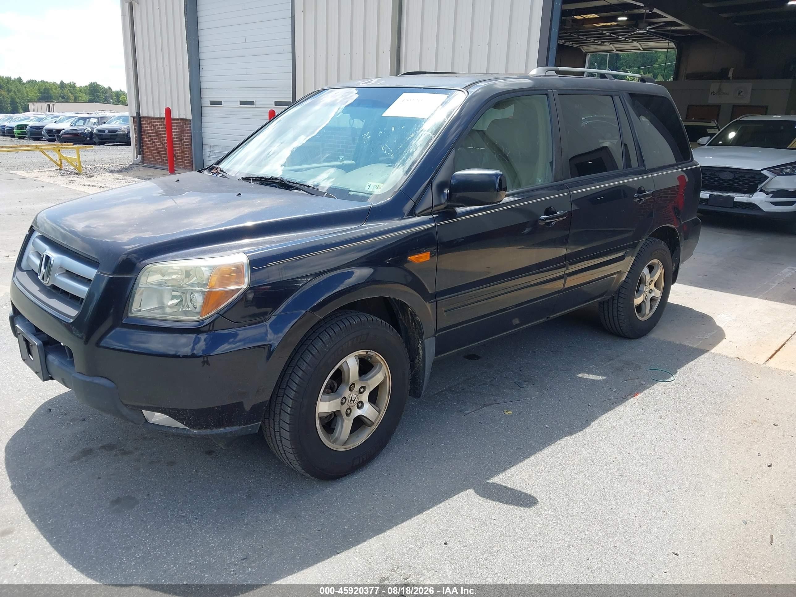 2006 Honda Pilot Ex-l Черный vin: 5FNYF28586B013716