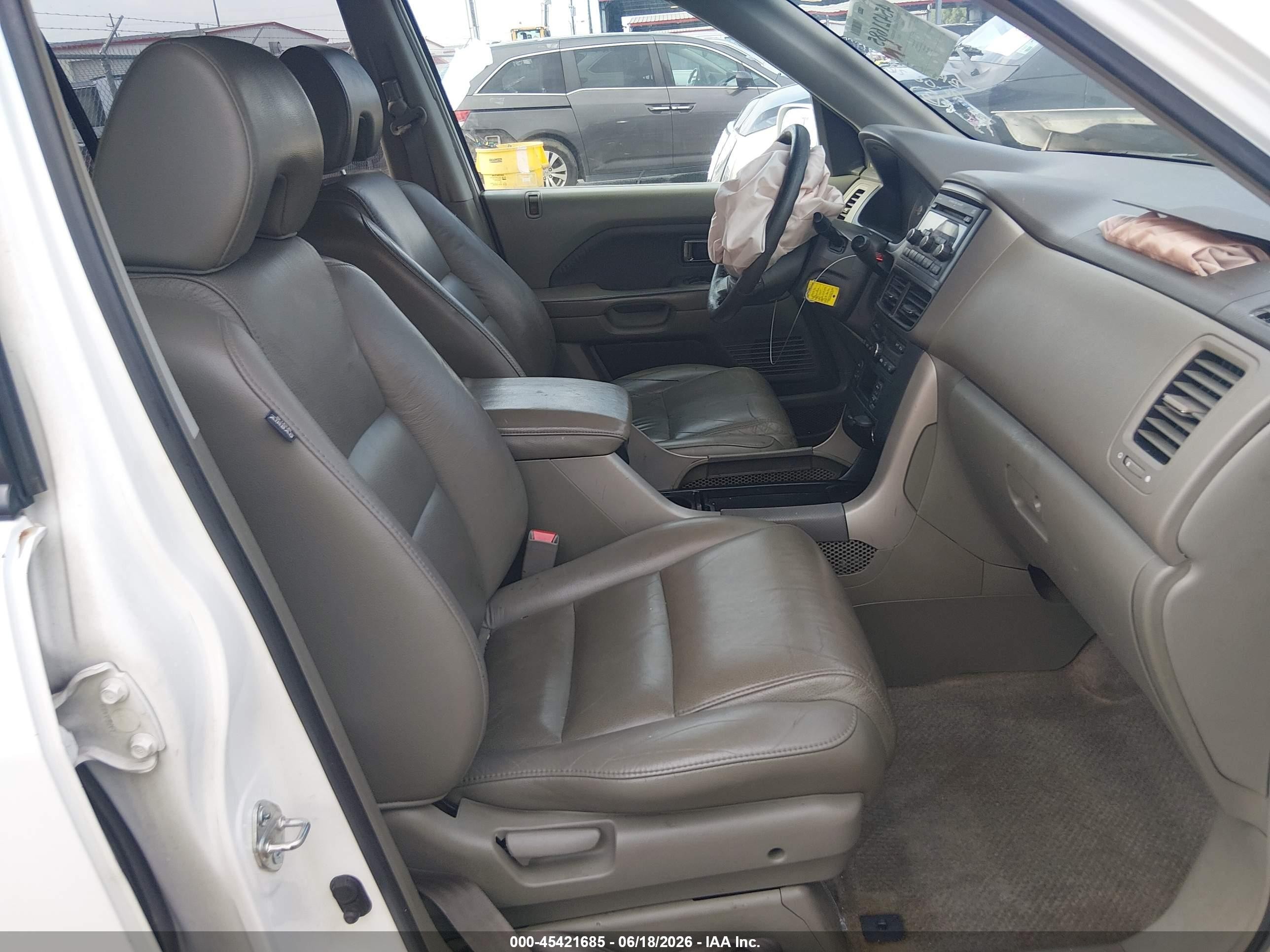 2006 Honda Pilot Ex-l Белый vin: 5FNYF28586B019306