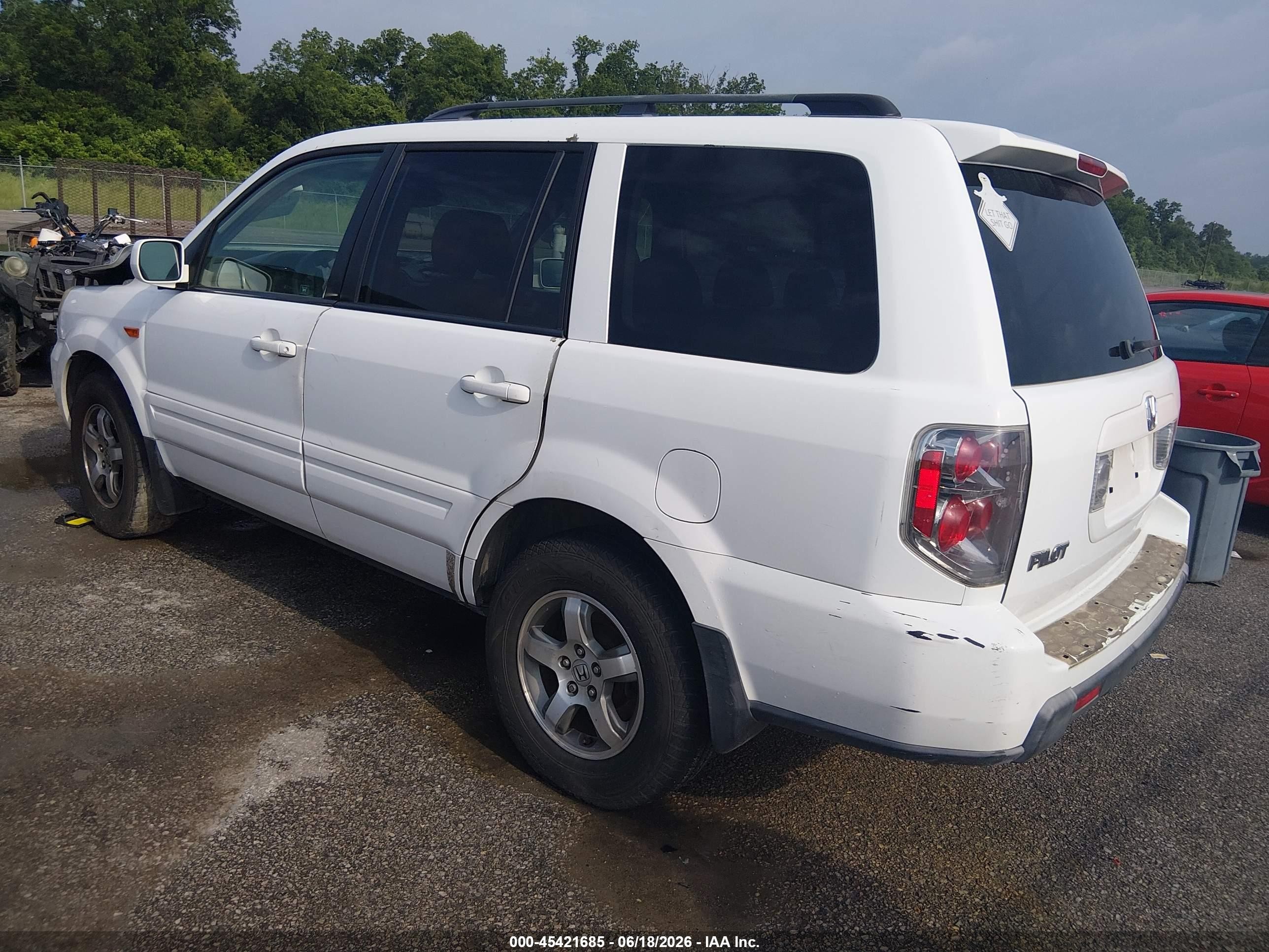 2006 Honda Pilot Ex-l Белый vin: 5FNYF28586B019306