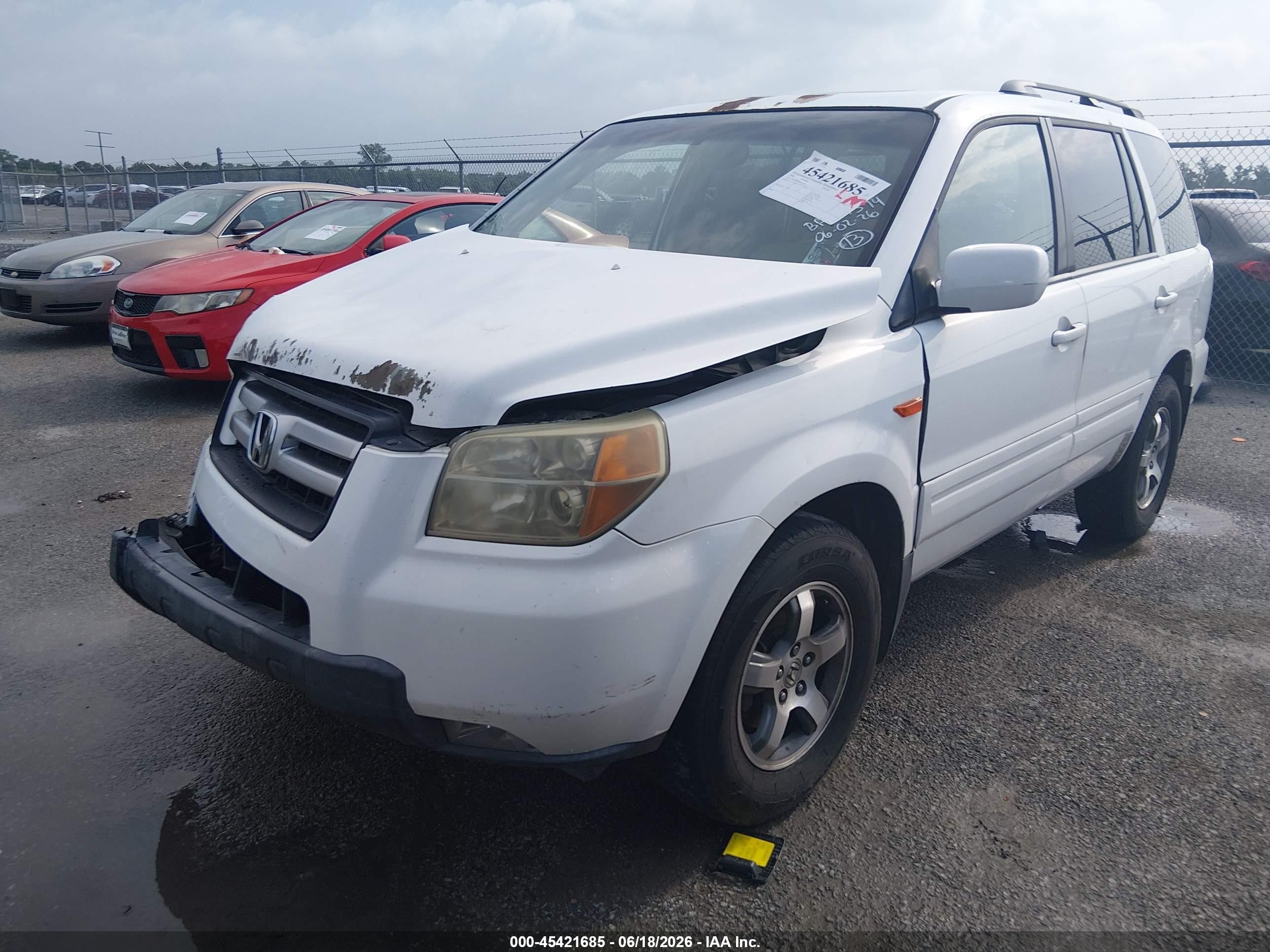 2006 Honda Pilot Ex-l Белый vin: 5FNYF28586B019306