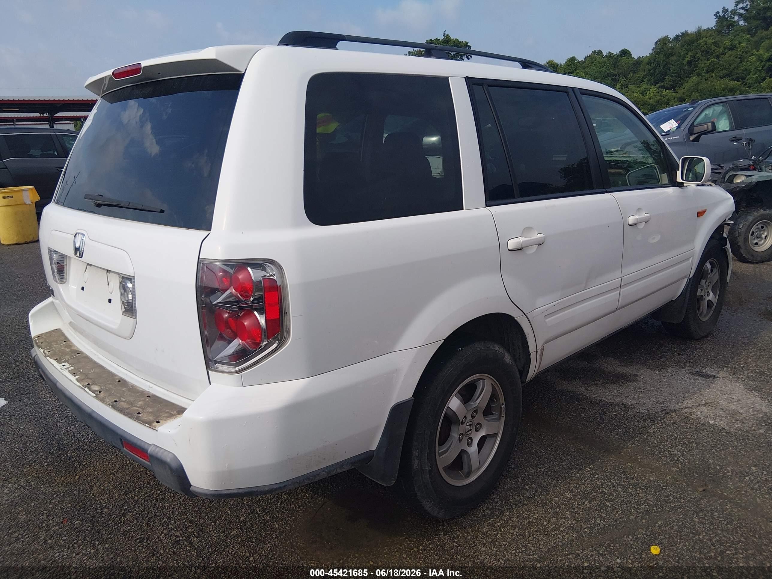 2006 Honda Pilot Ex-l Белый vin: 5FNYF28586B019306