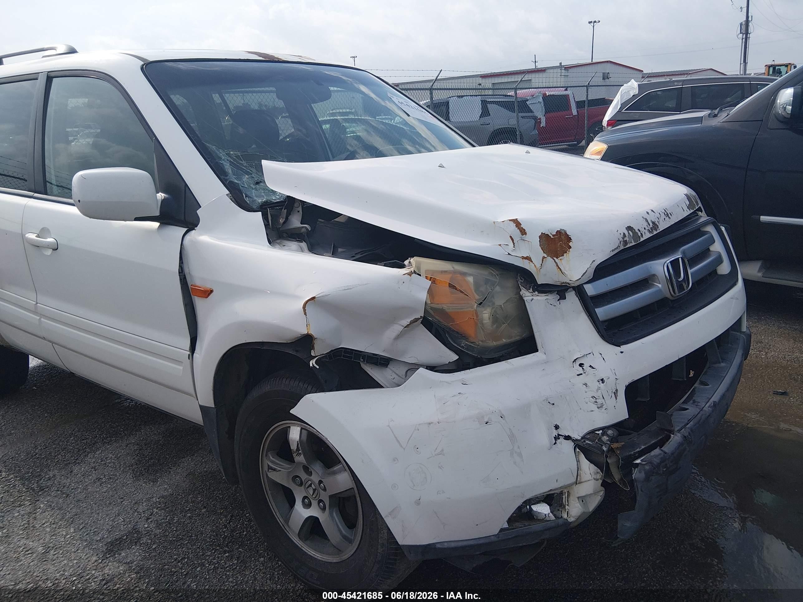 2006 Honda Pilot Ex-l Белый vin: 5FNYF28586B019306