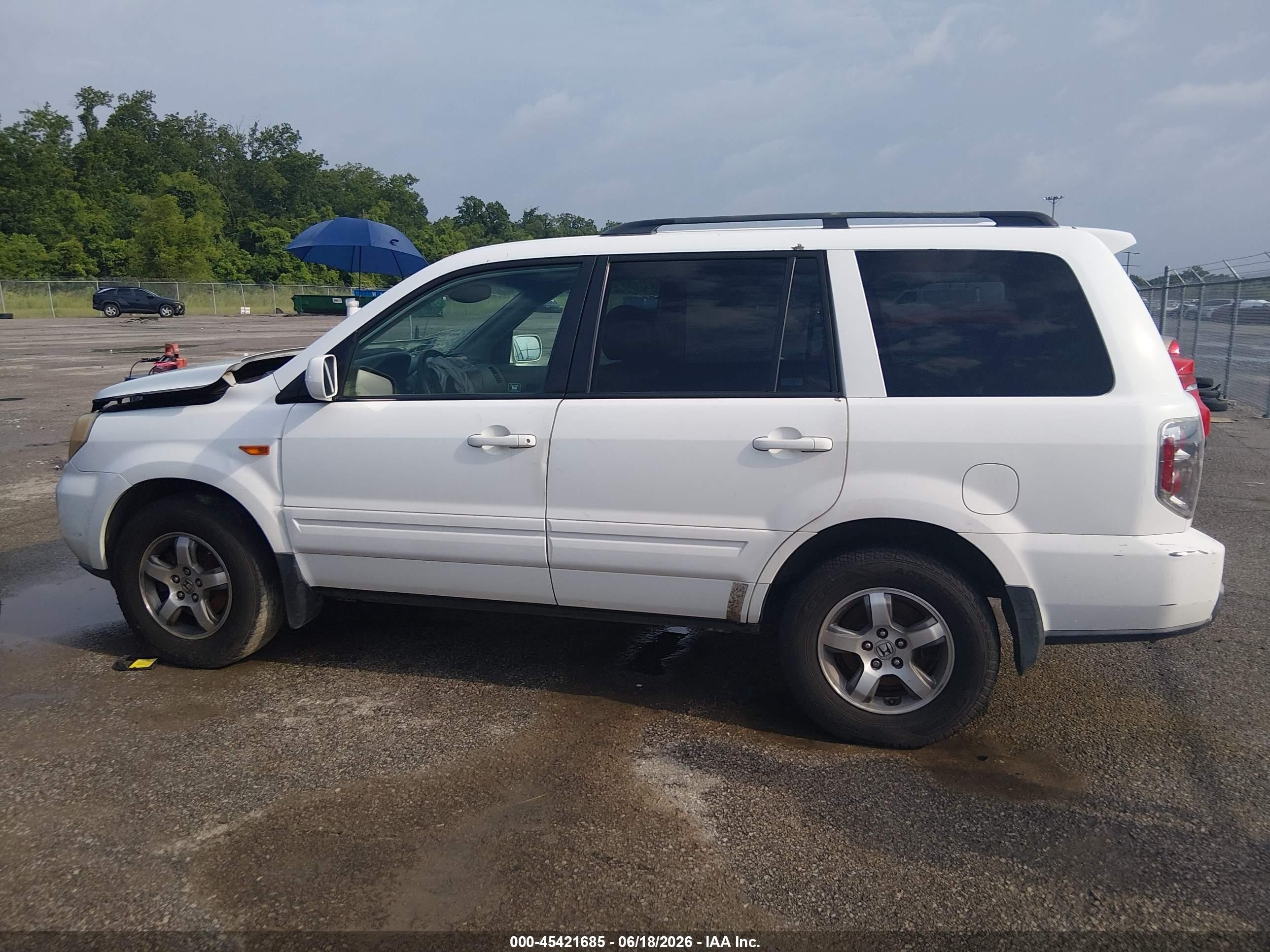 2006 Honda Pilot Ex-l Белый vin: 5FNYF28586B019306