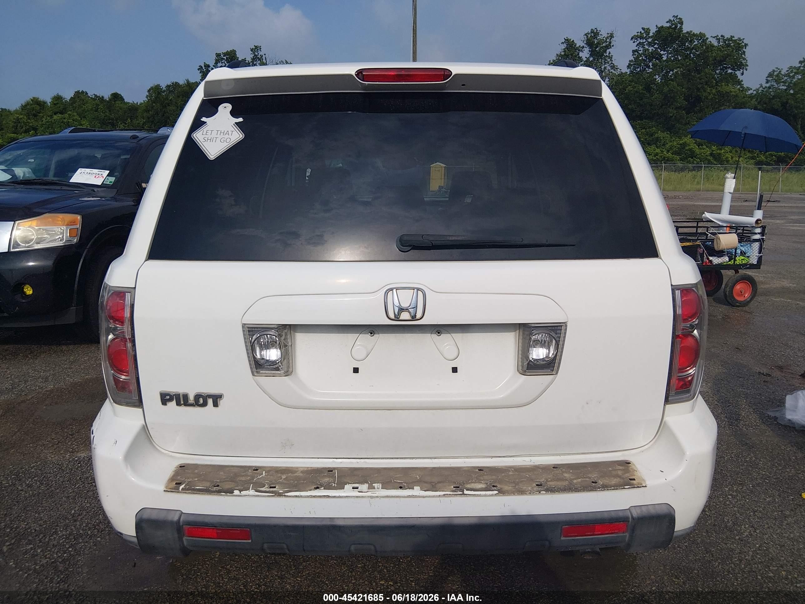 2006 Honda Pilot Ex-l Белый vin: 5FNYF28586B019306