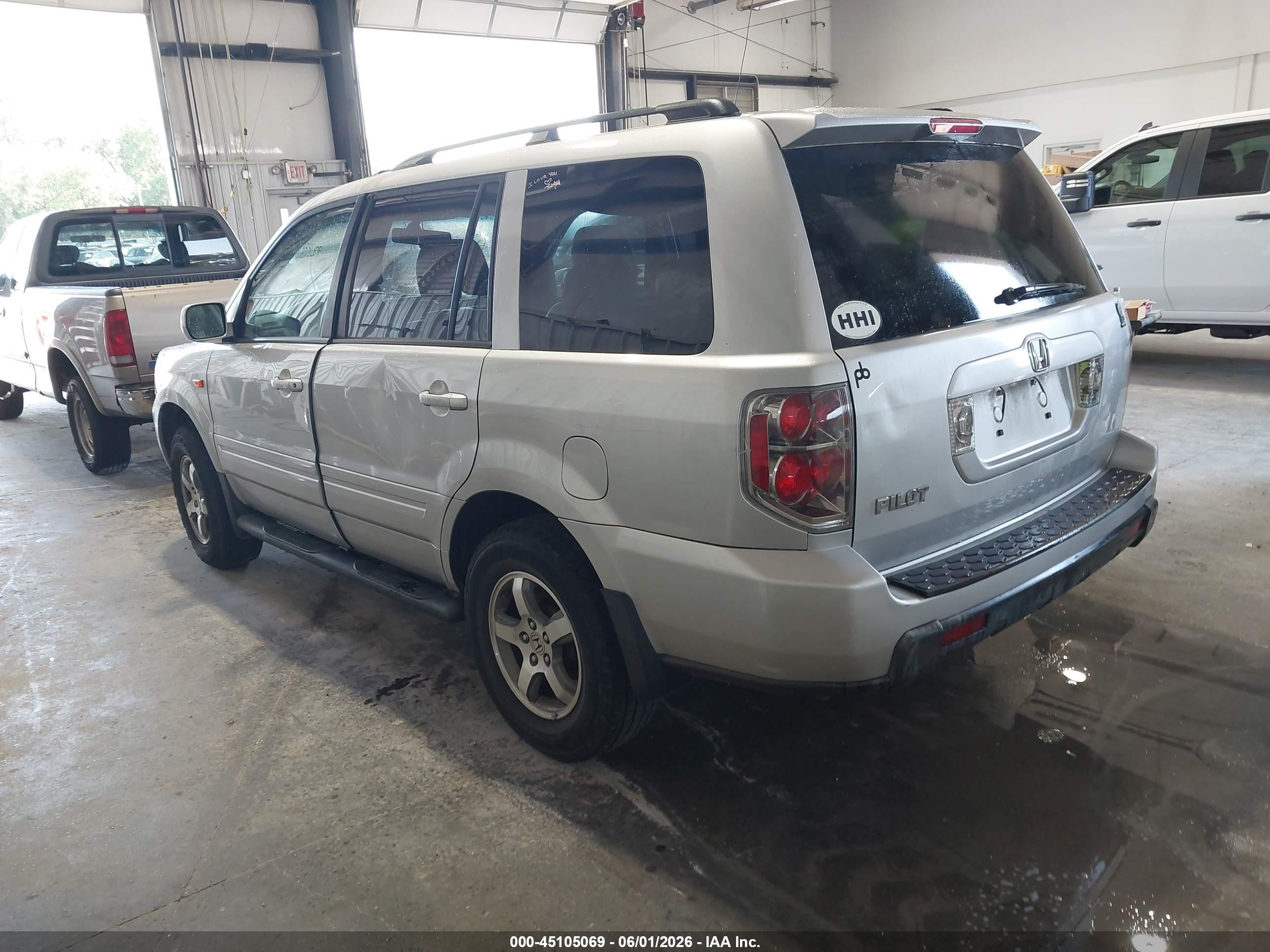 2007 Honda Pilot Ex-l Silver vin: 5FNYF28587B016455