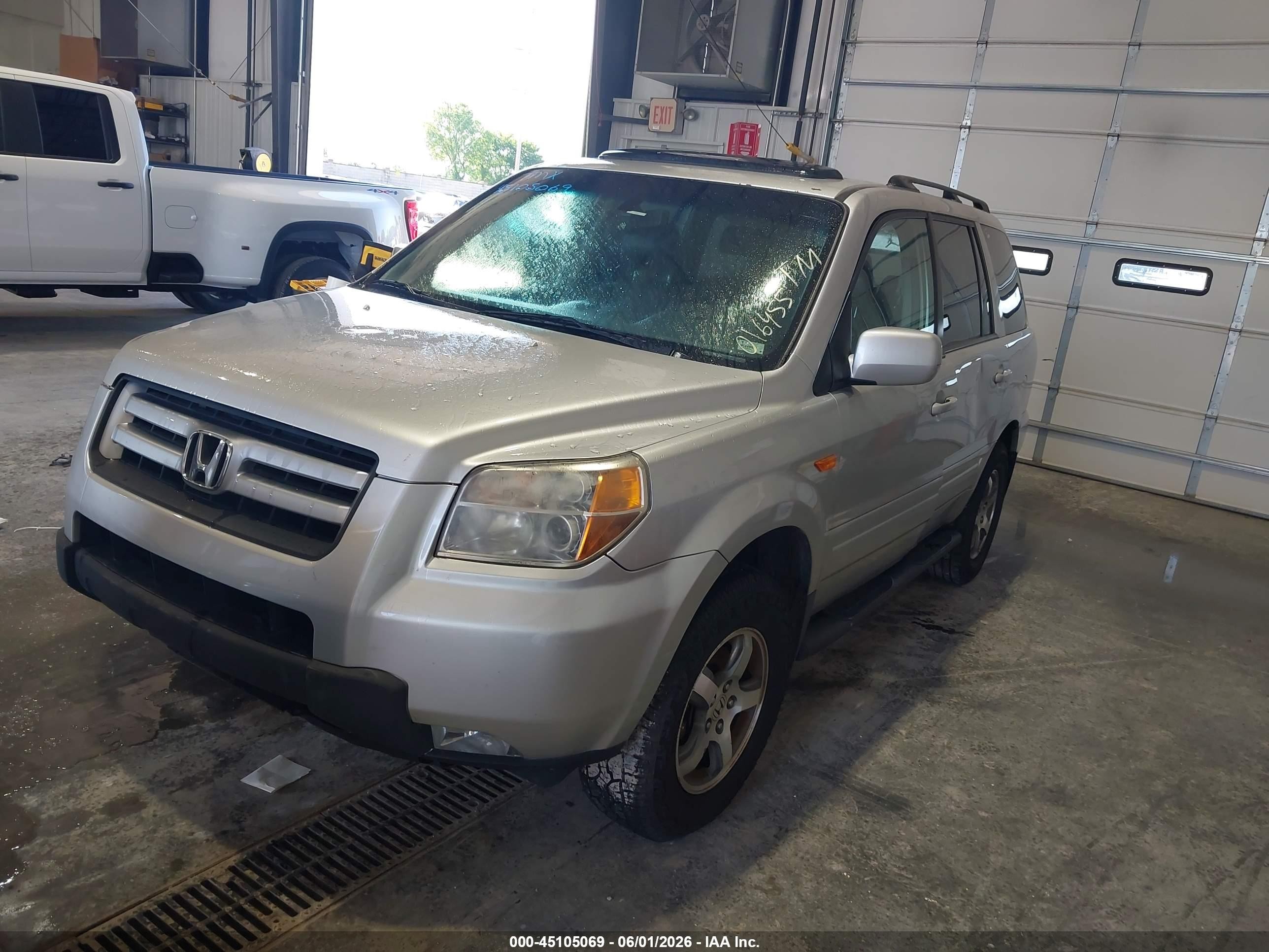 2007 Honda Pilot Ex-l Silver vin: 5FNYF28587B016455