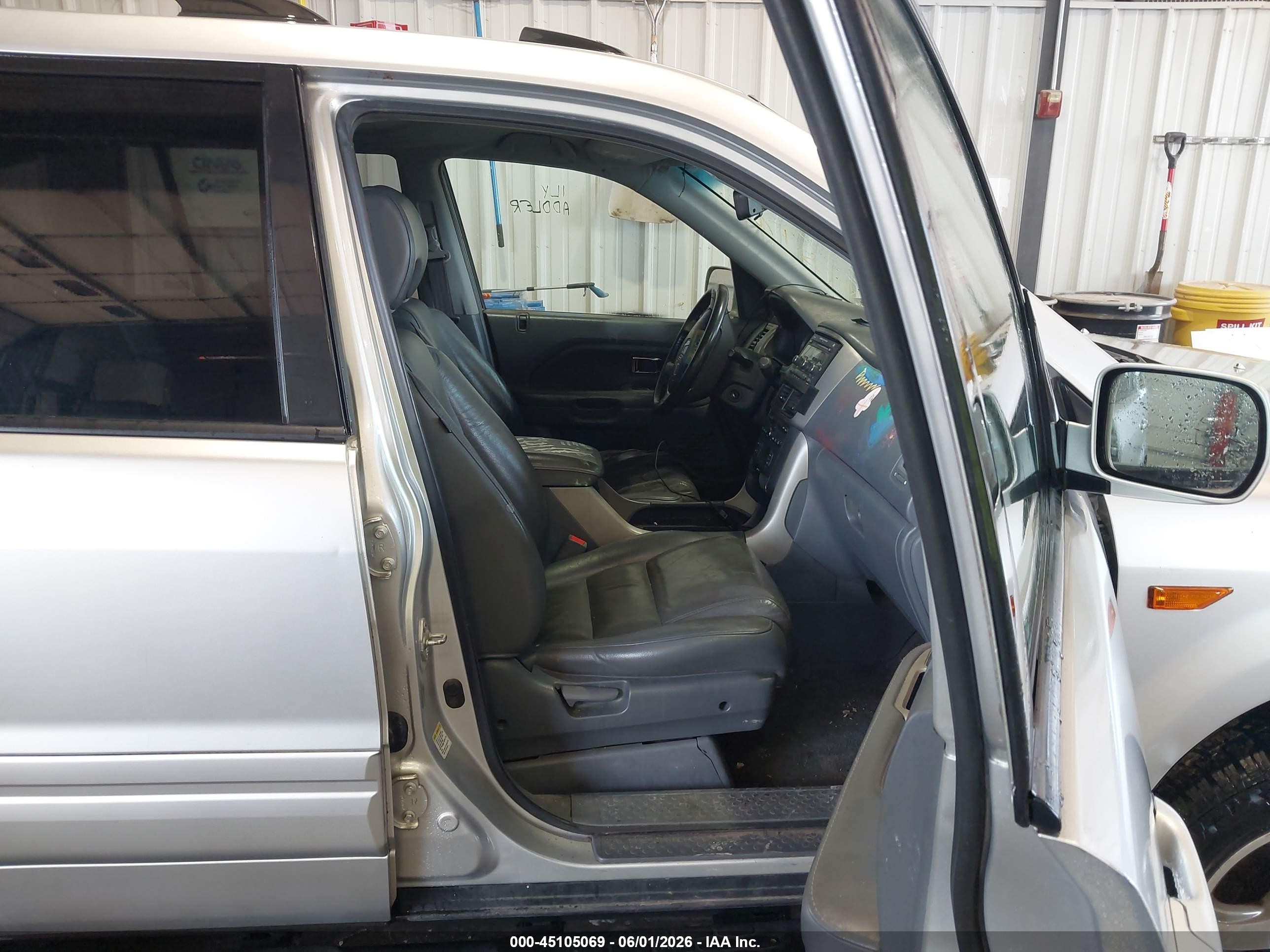2007 Honda Pilot Ex-l Silver vin: 5FNYF28587B016455