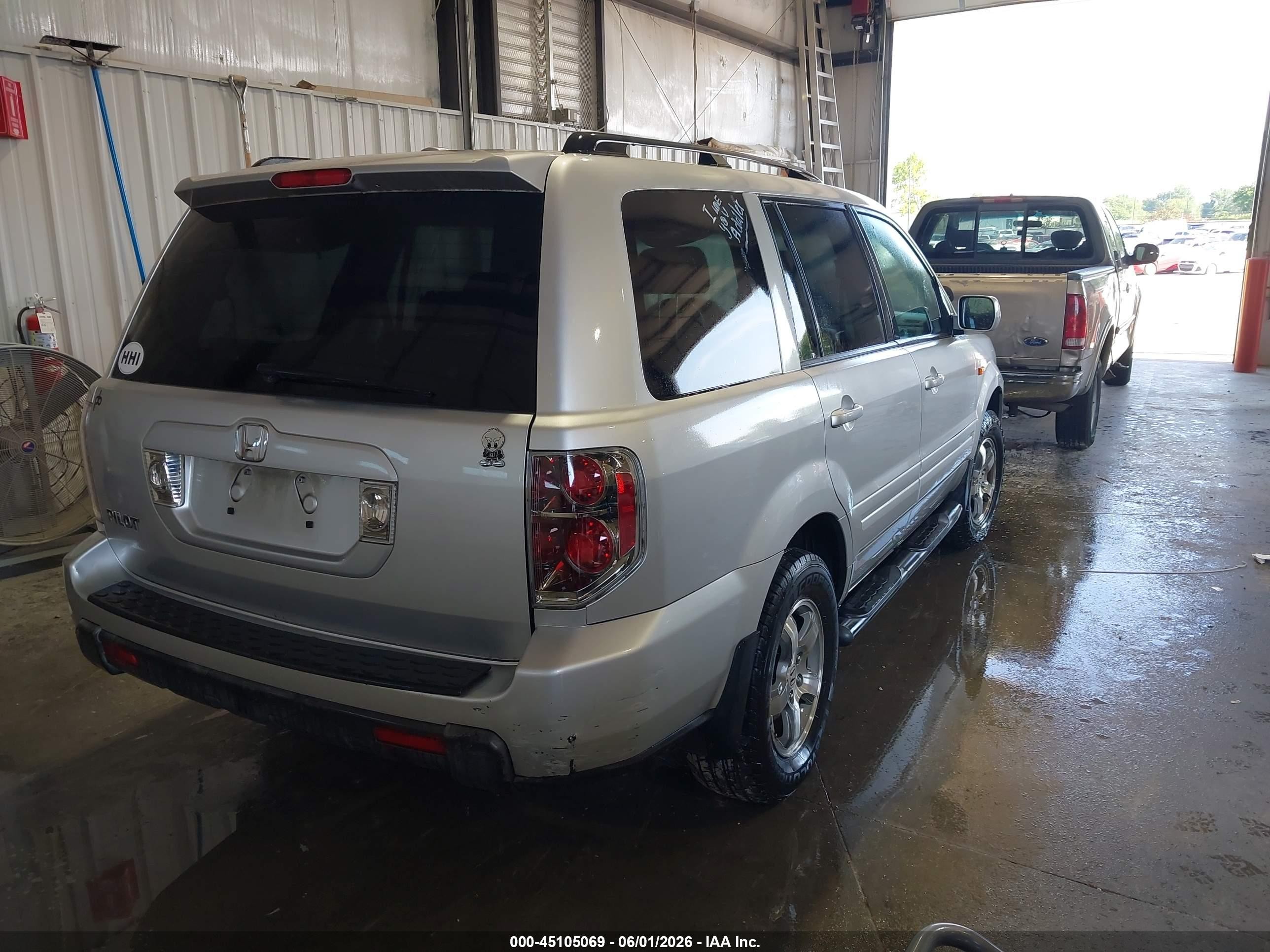 2007 Honda Pilot Ex-l Silver vin: 5FNYF28587B016455
