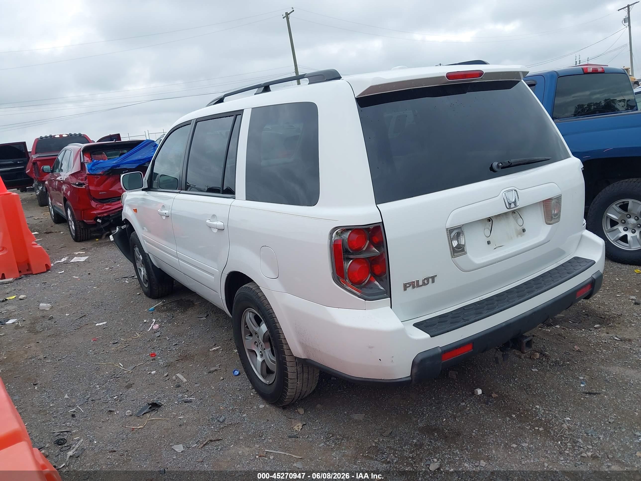 2006 Honda Pilot Ex-l White vin: 5FNYF28596B052217