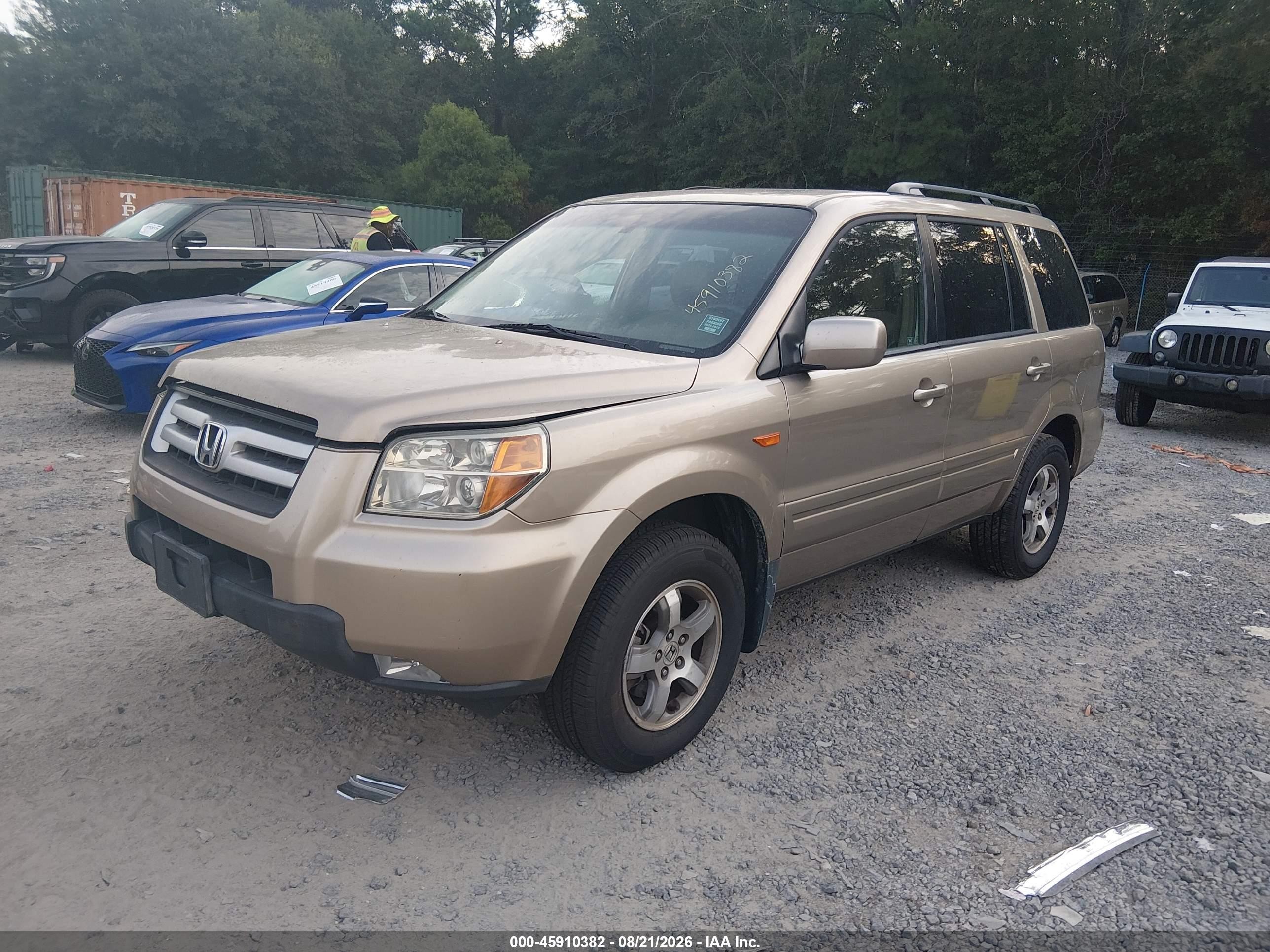 2007 Honda Pilot Ex-l Gold vin: 5FNYF28597B000152
