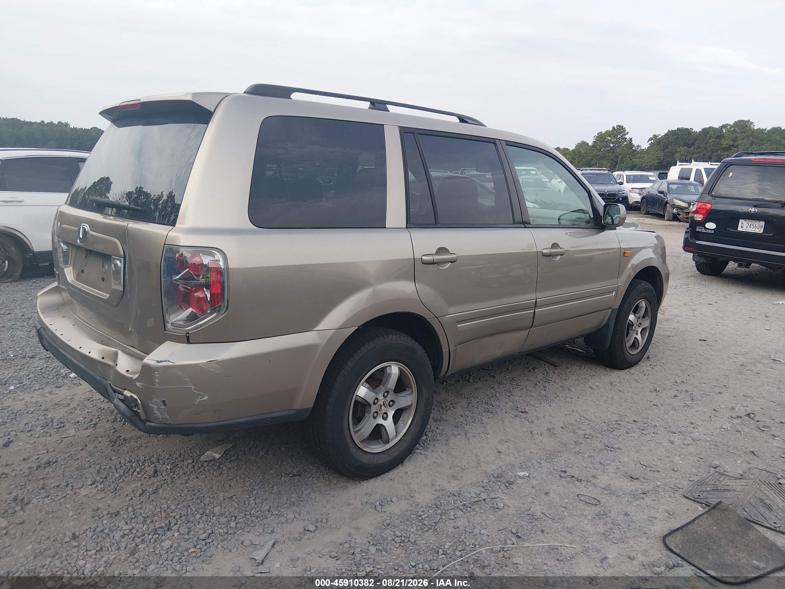 2007 Honda Pilot Ex-l Gold vin: 5FNYF28597B000152