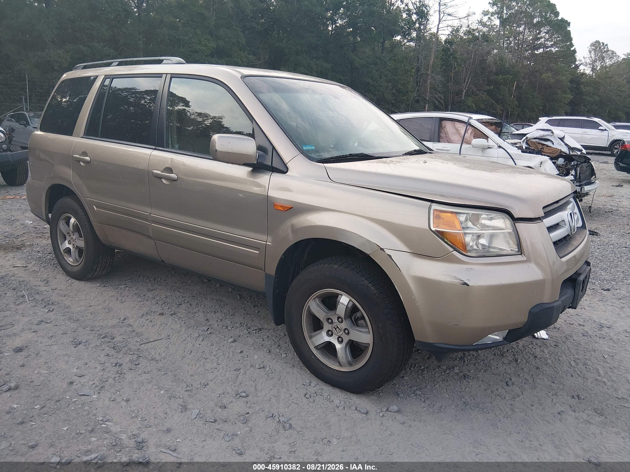 2007 Honda Pilot Ex-l Gold vin: 5FNYF28597B000152