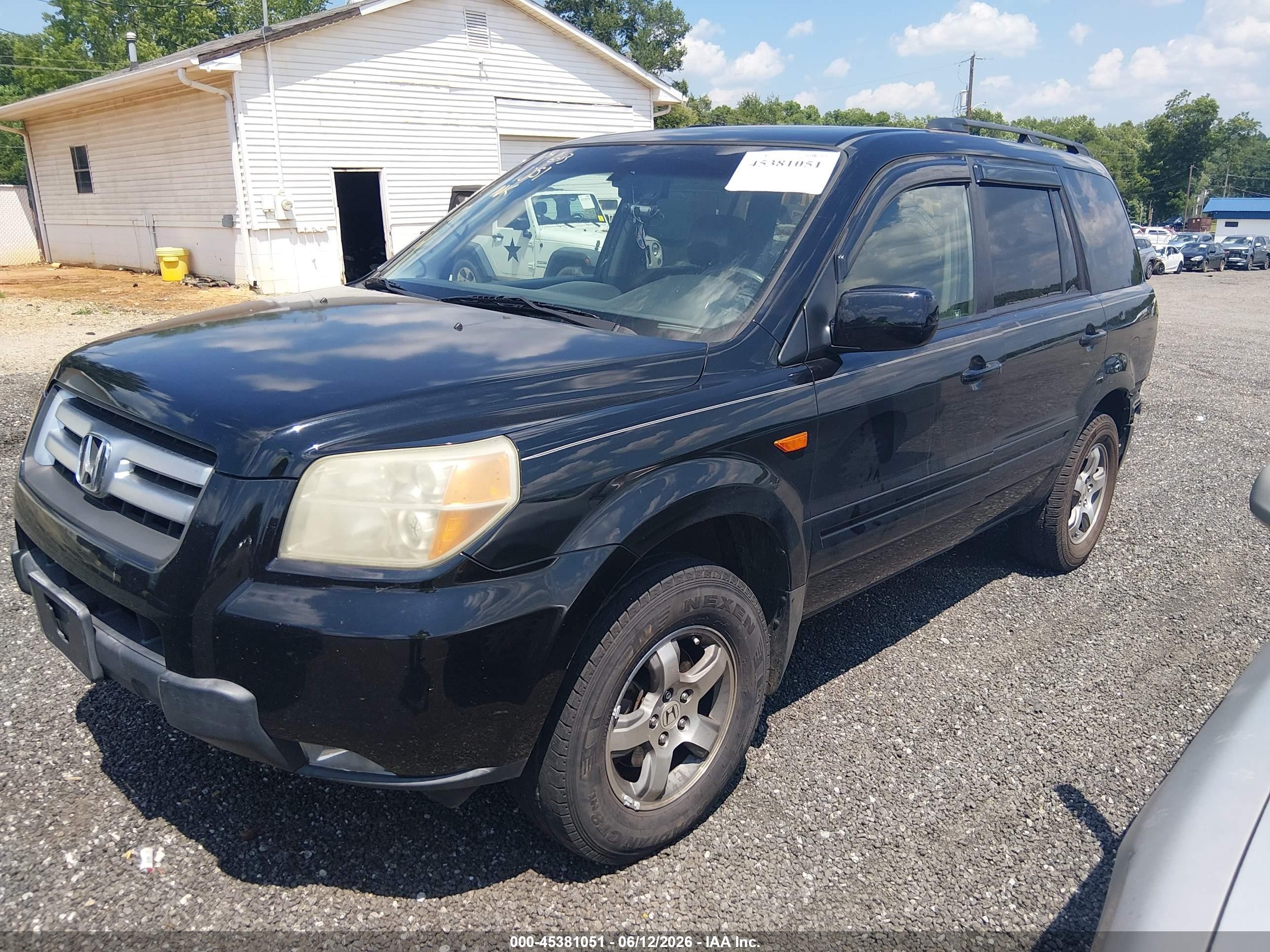 2007 Honda Pilot Ex-l Black vin: 5FNYF28597B003293