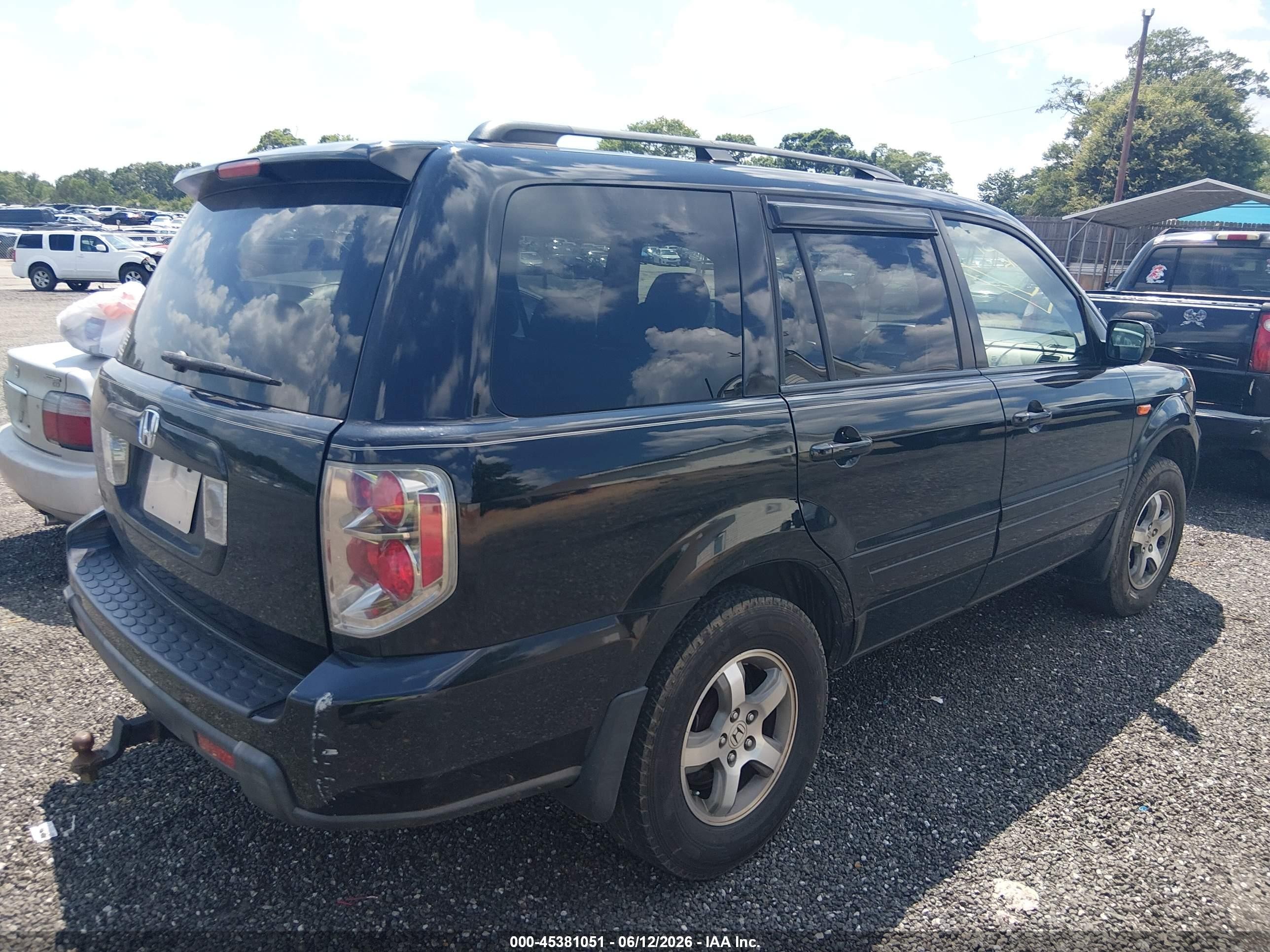 2007 Honda Pilot Ex-l Black vin: 5FNYF28597B003293