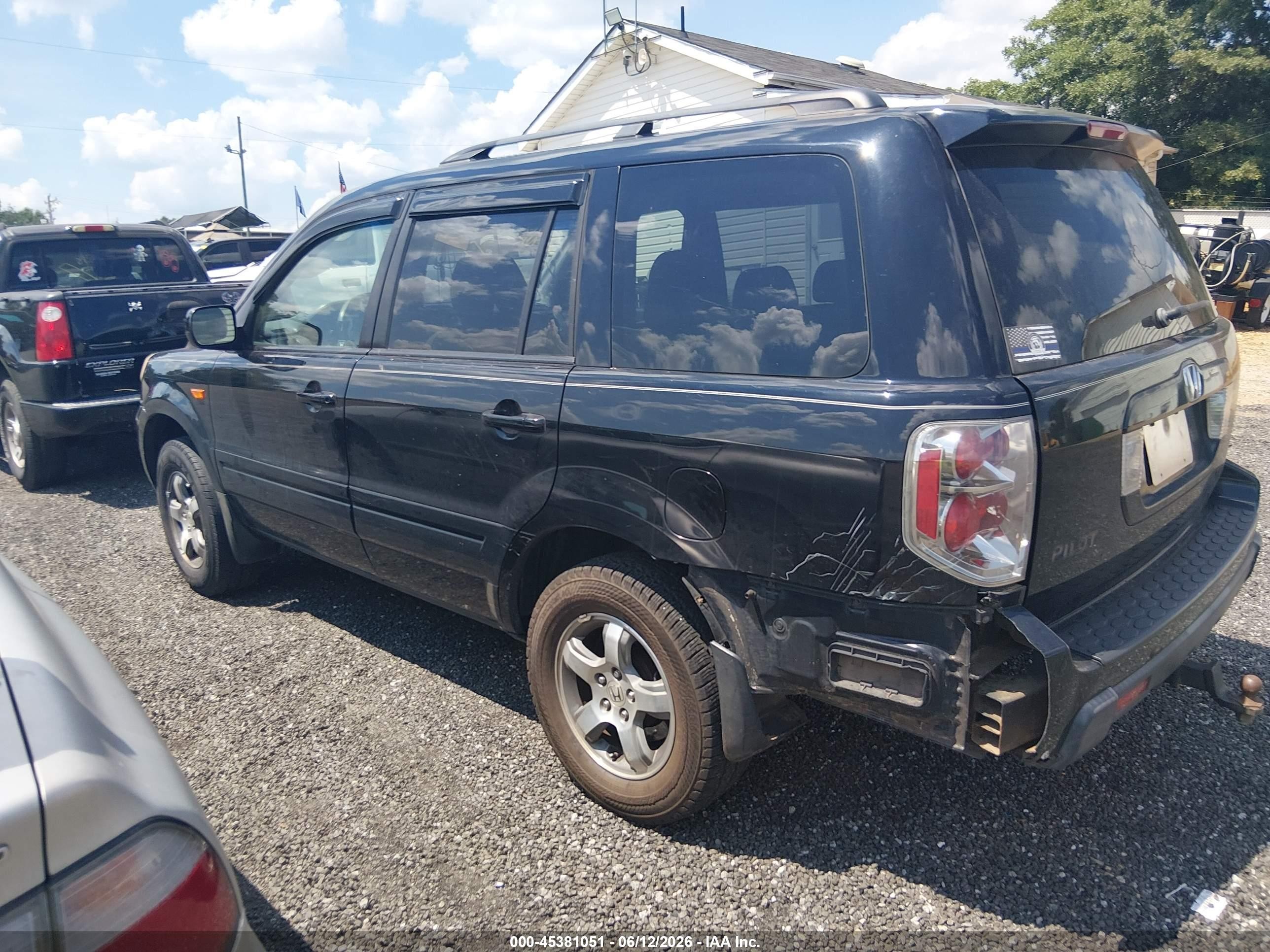 2007 Honda Pilot Ex-l Black vin: 5FNYF28597B003293
