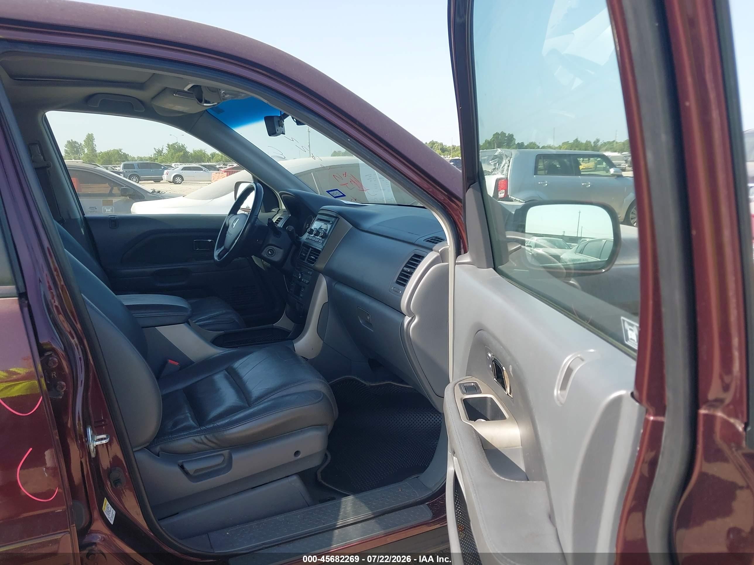 2008 Honda Pilot Ex-l Maroon vin: 5FNYF28598B014621