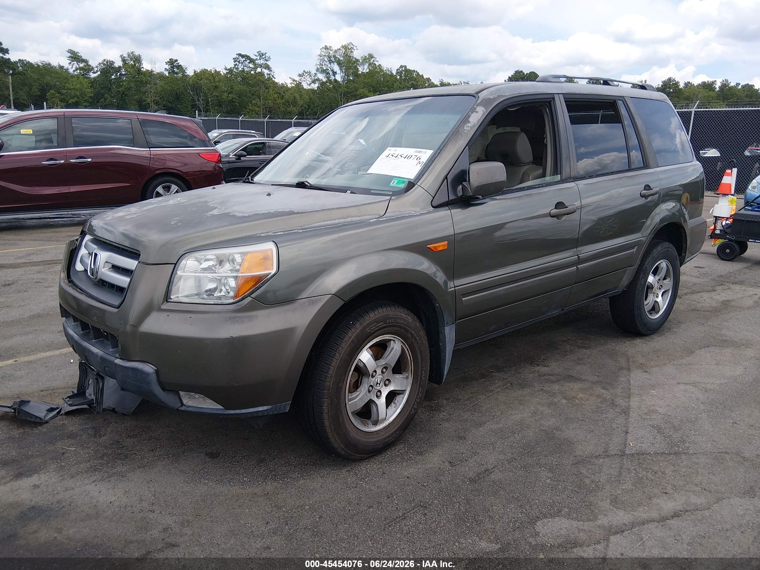 2006 Honda Pilot Ex-l Green vin: 5FNYF285X6B031375