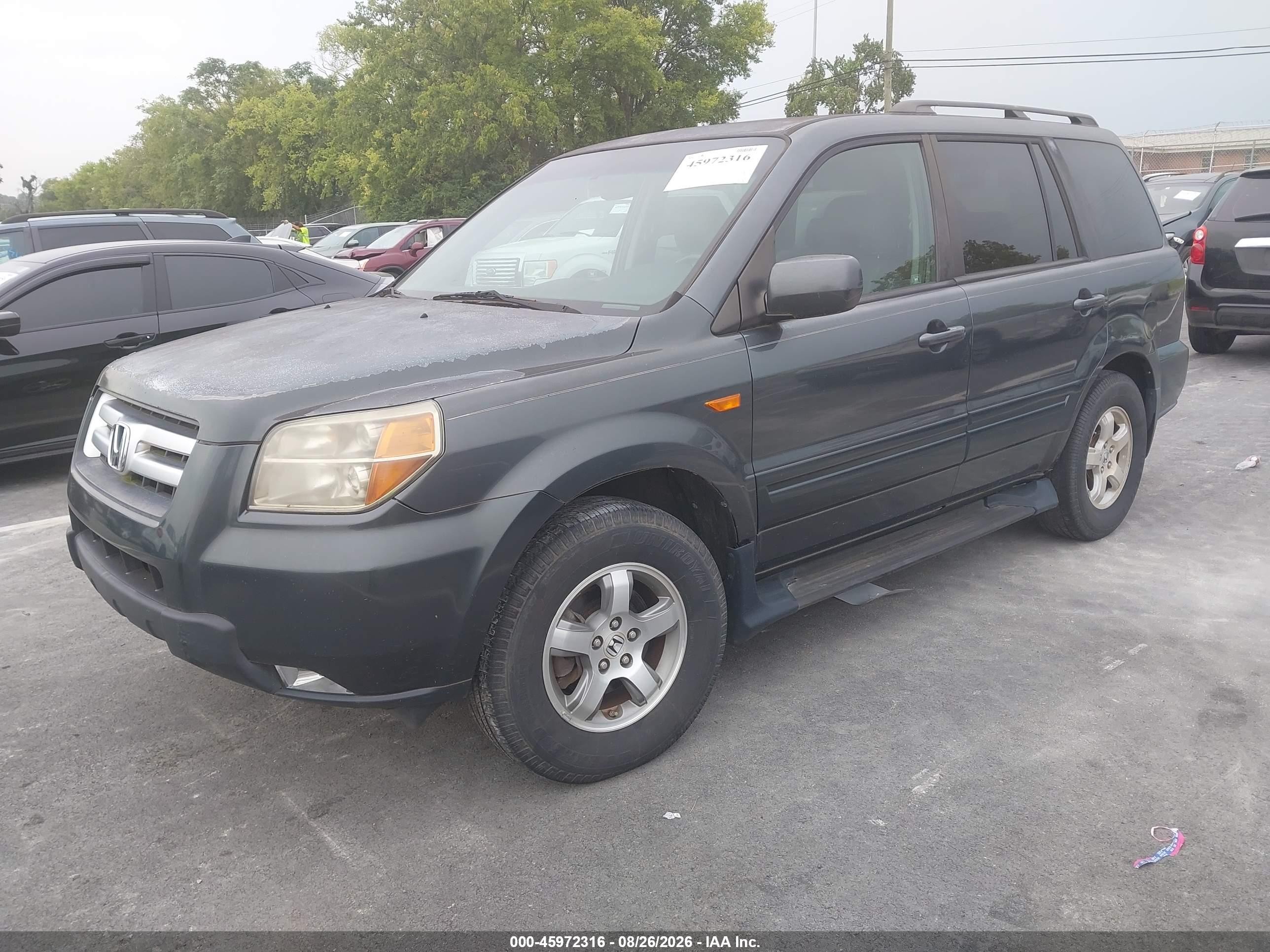 2006 Honda Pilot Ex Black vin: 5FNYF285X6B047320