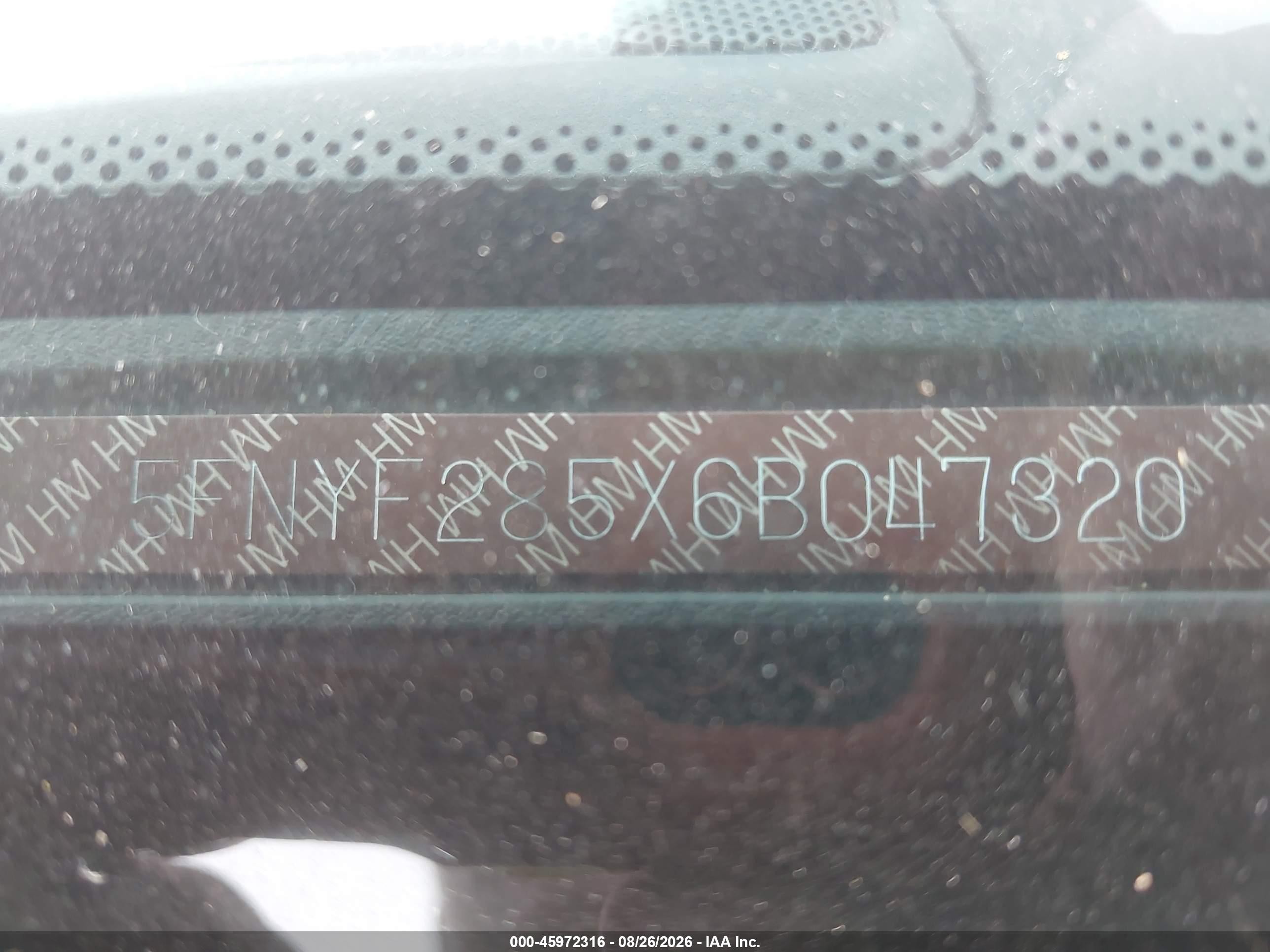 2006 Honda Pilot Ex Black vin: 5FNYF285X6B047320