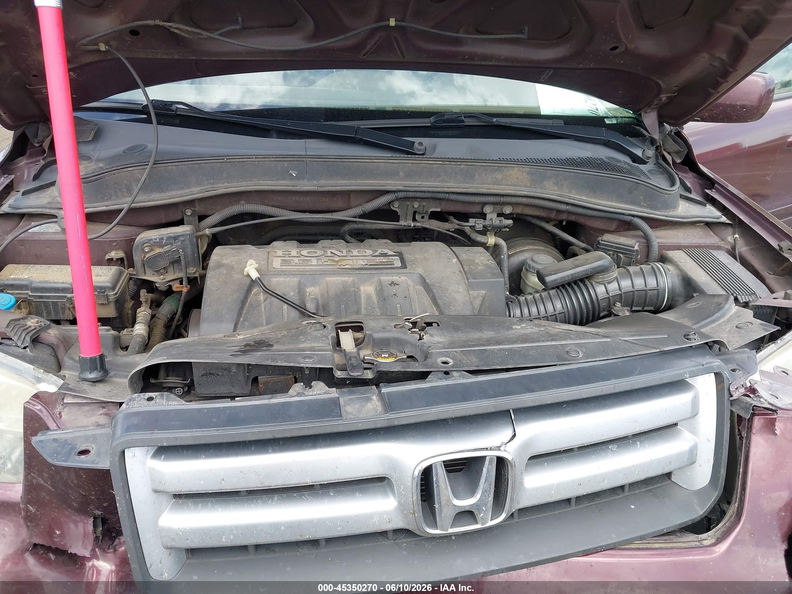 2008 Honda Pilot Ex-l Purple vin: 5FNYF285X8B003479