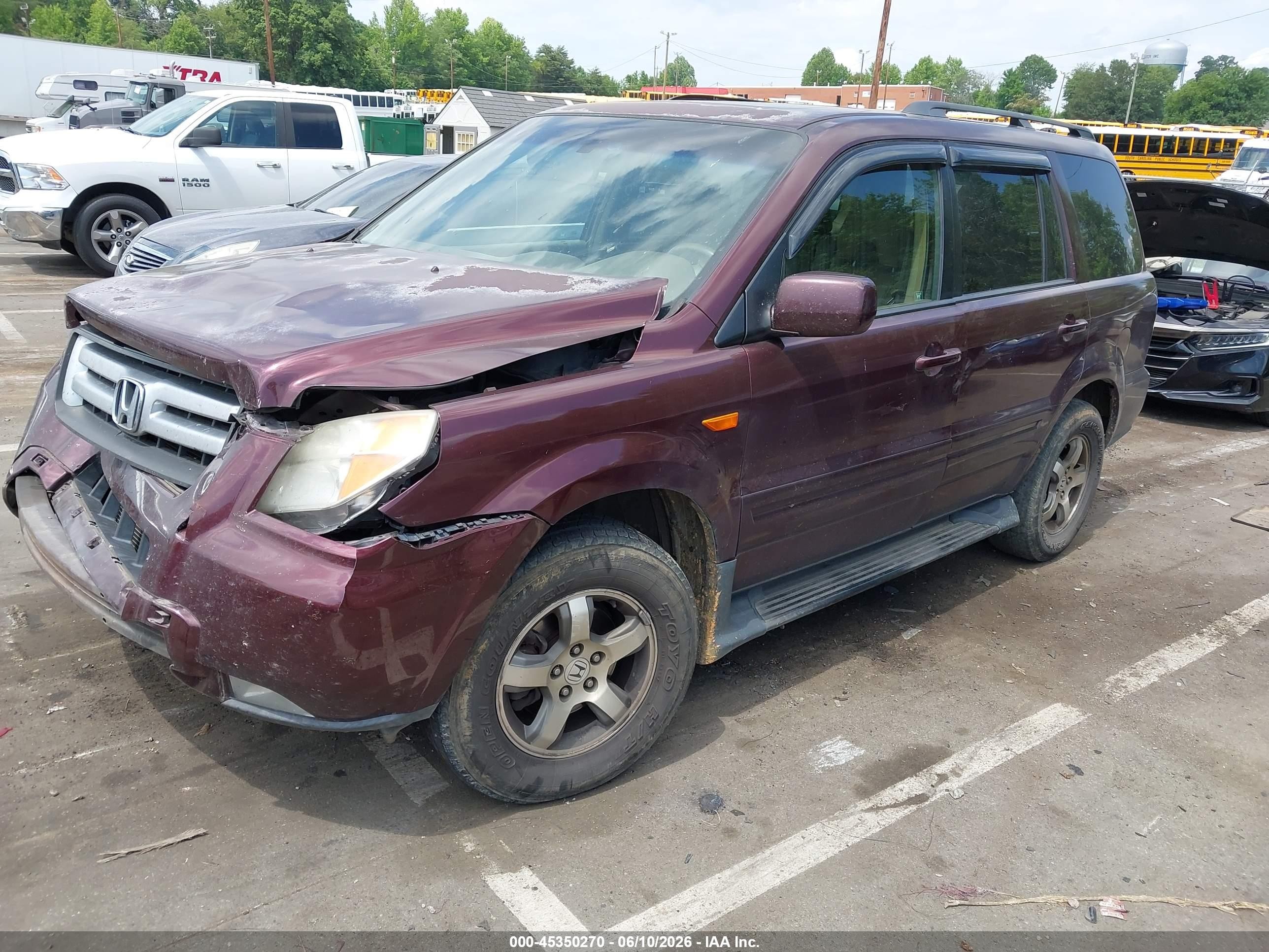 2008 Honda Pilot Ex-l Purple vin: 5FNYF285X8B003479