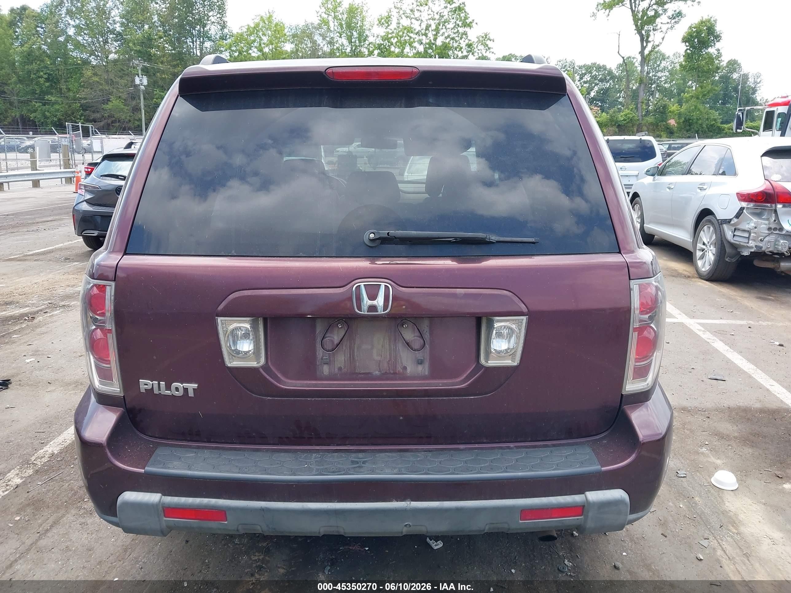 2008 Honda Pilot Ex-l Purple vin: 5FNYF285X8B003479