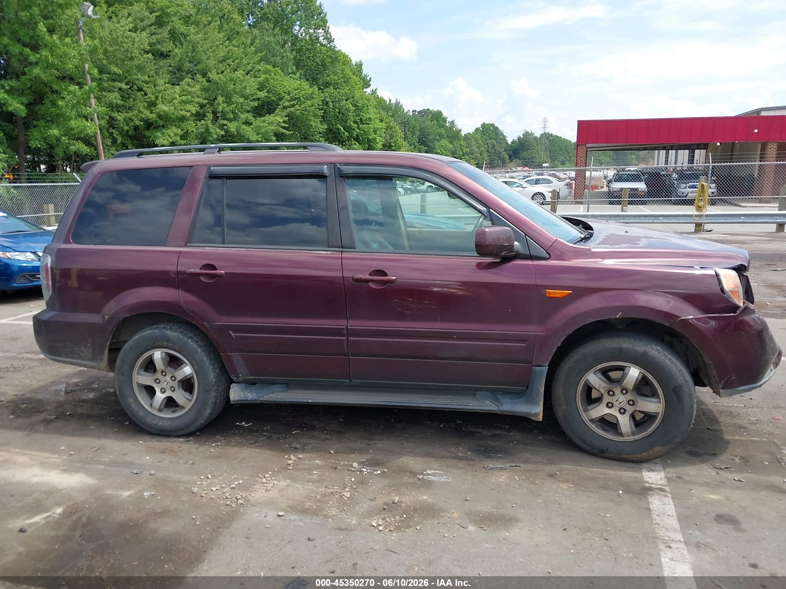 2008 Honda Pilot Ex-l Purple vin: 5FNYF285X8B003479