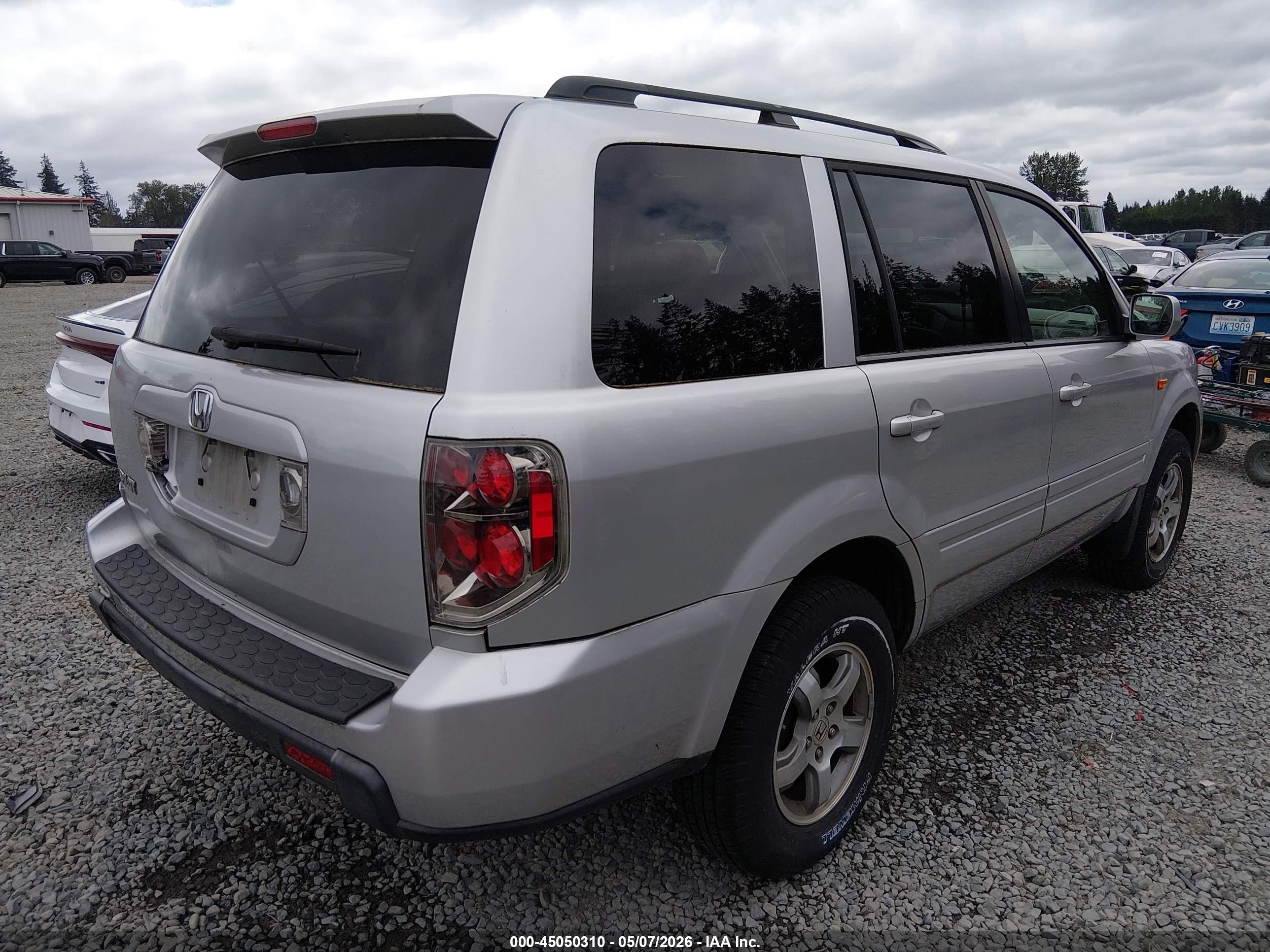 2008 Honda Pilot Ex-l Silver vin: 5FNYF285X8B006463