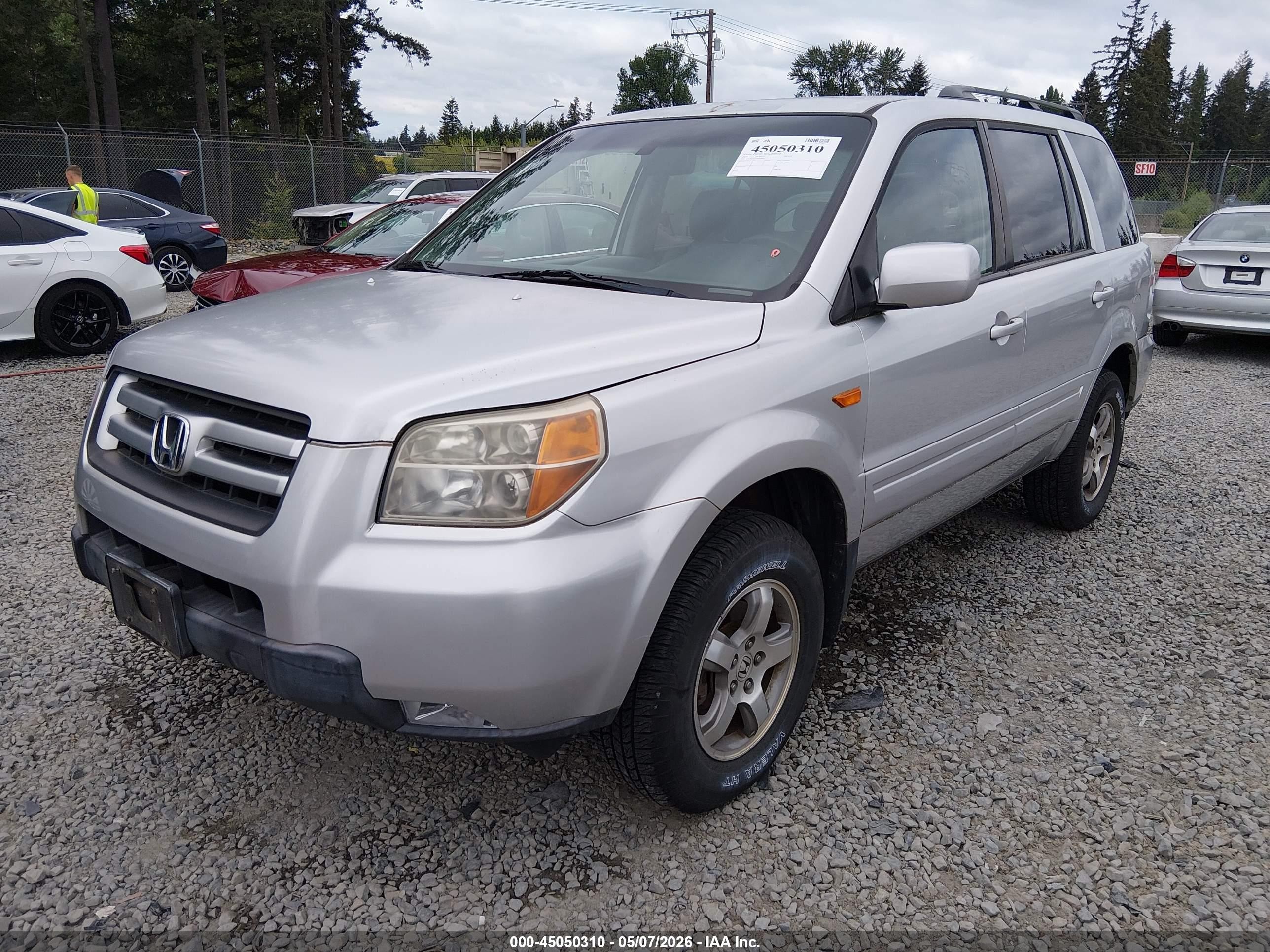 2008 Honda Pilot Ex-l Silver vin: 5FNYF285X8B006463