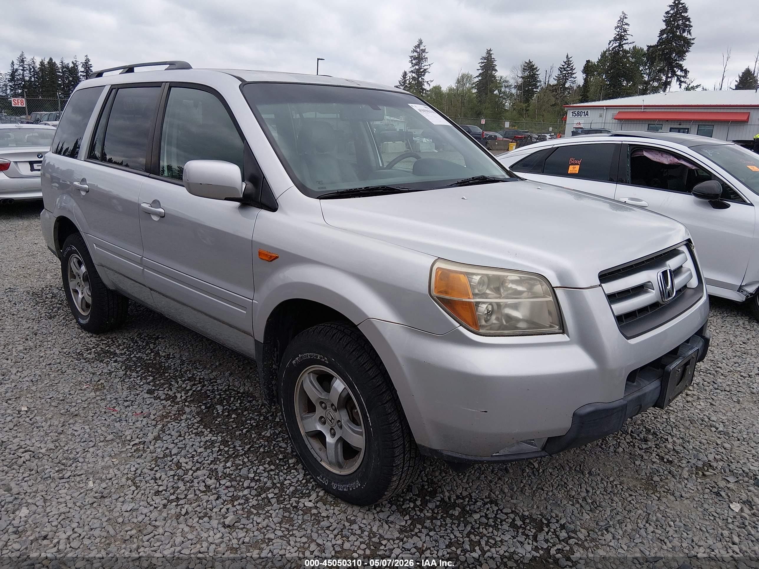 2008 Honda Pilot Ex-l Silver vin: 5FNYF285X8B006463