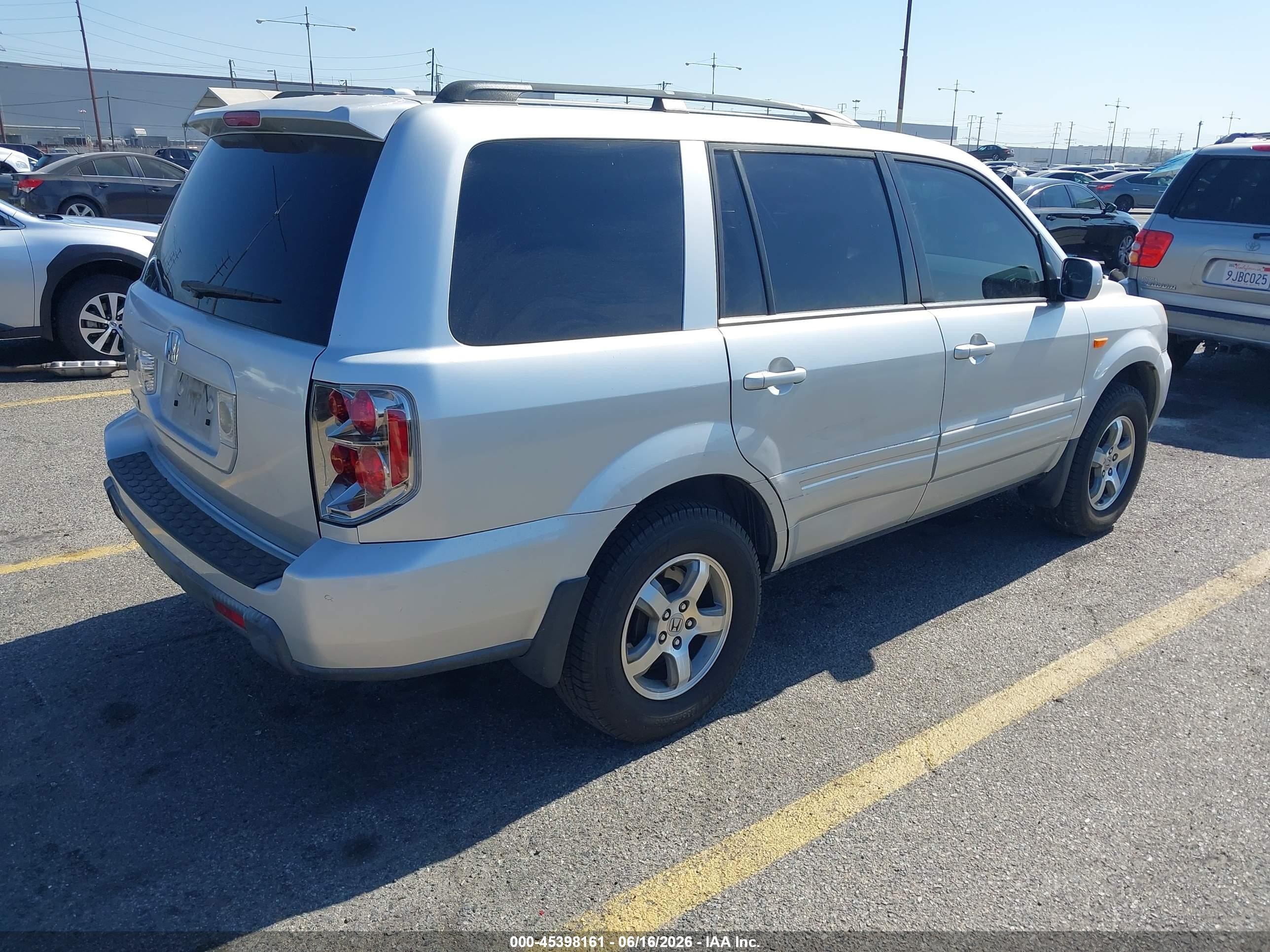 2007 Honda Pilot Ex-l Silver vin: 5FNYF28607B015051