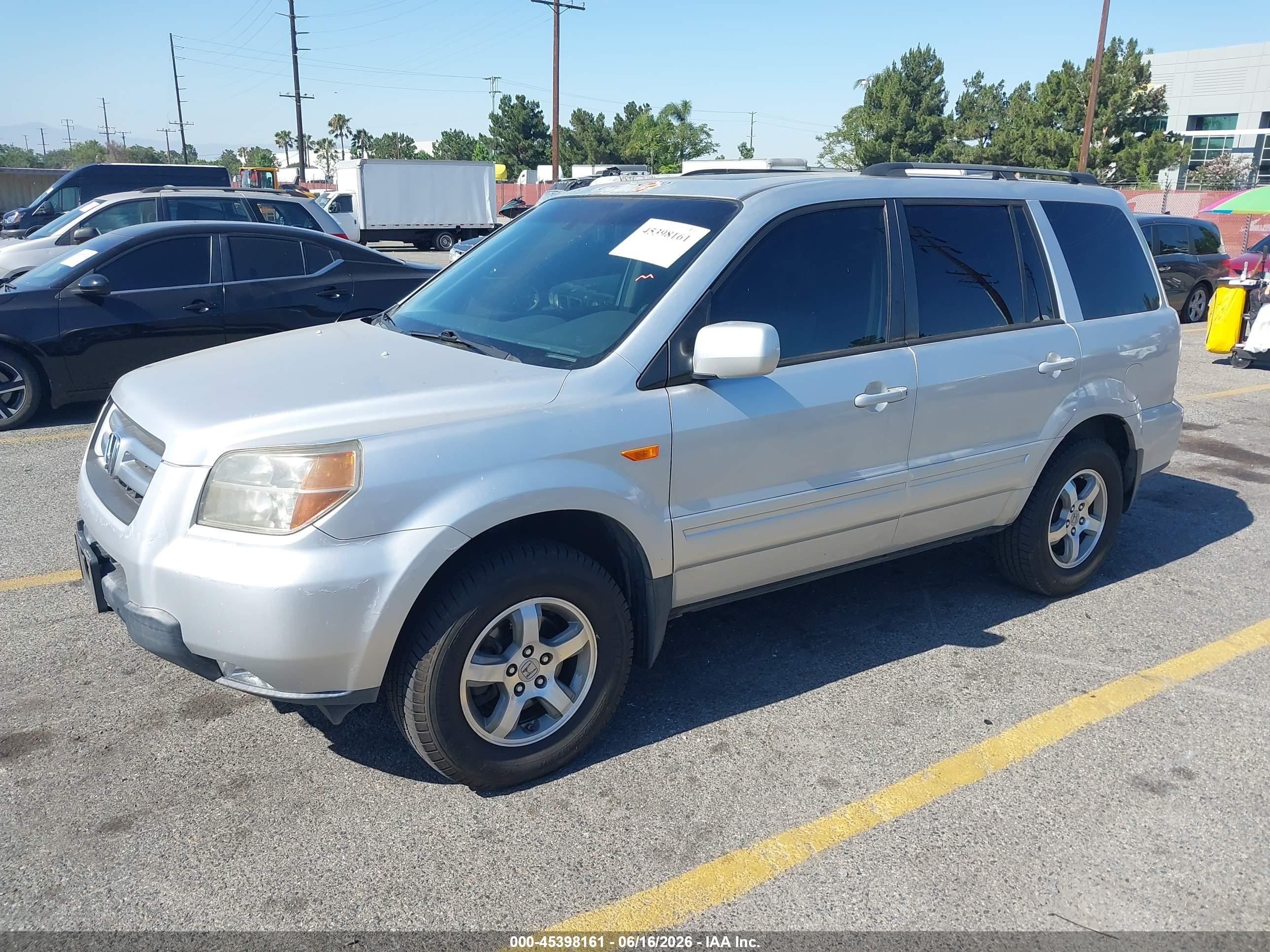 2007 Honda Pilot Ex-l Silver vin: 5FNYF28607B015051