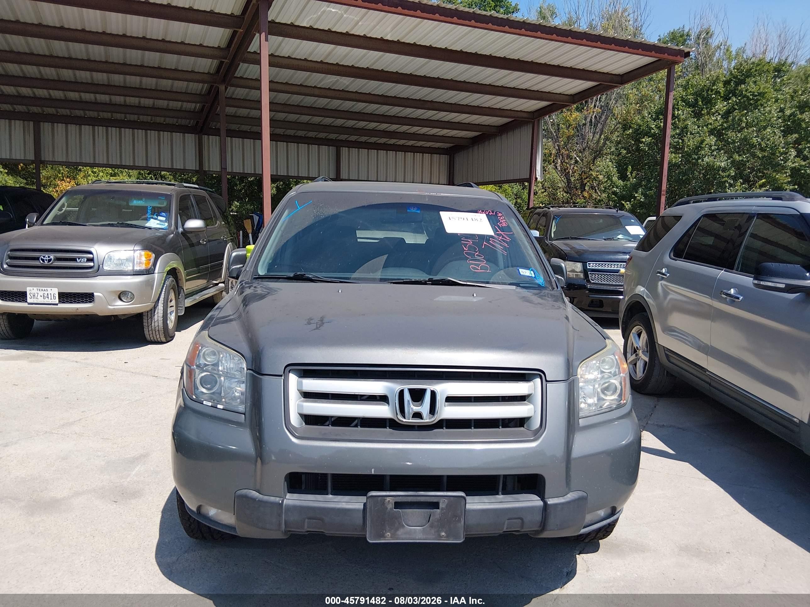 2007 Honda Pilot Ex-l Серый vin: 5FNYF28607B025417