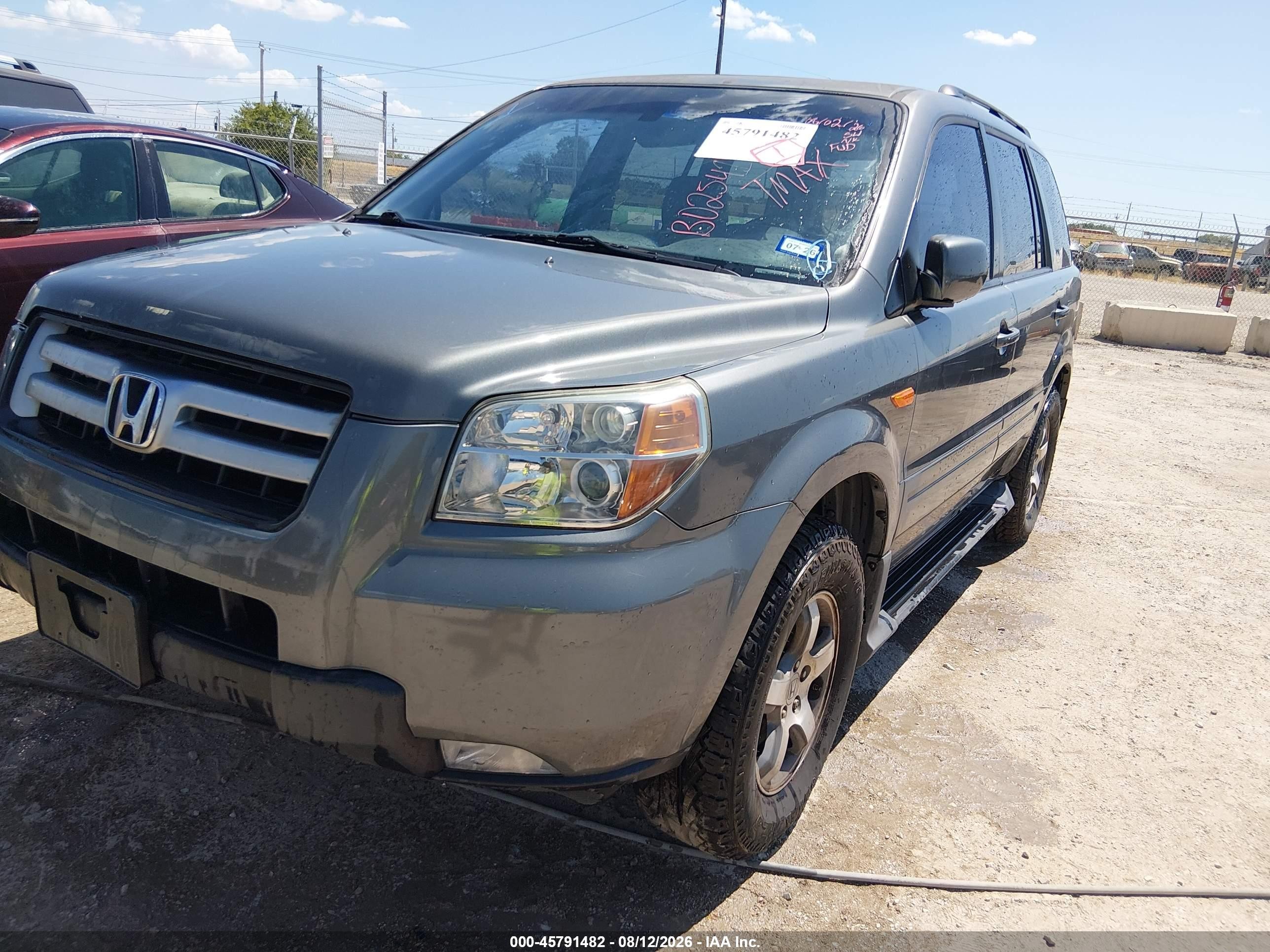 2007 Honda Pilot Ex-l Серый vin: 5FNYF28607B025417