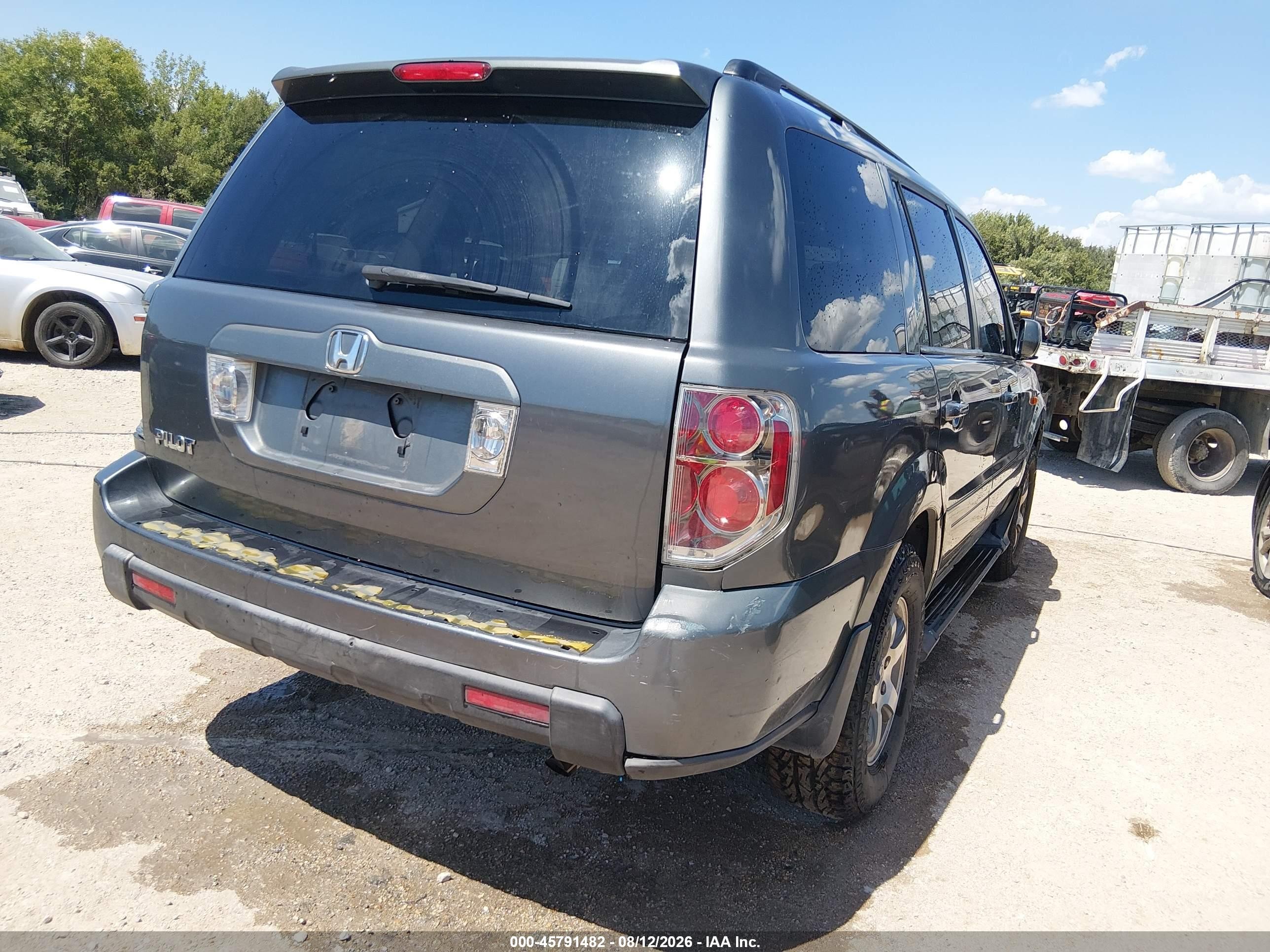 2007 Honda Pilot Ex-l Серый vin: 5FNYF28607B025417