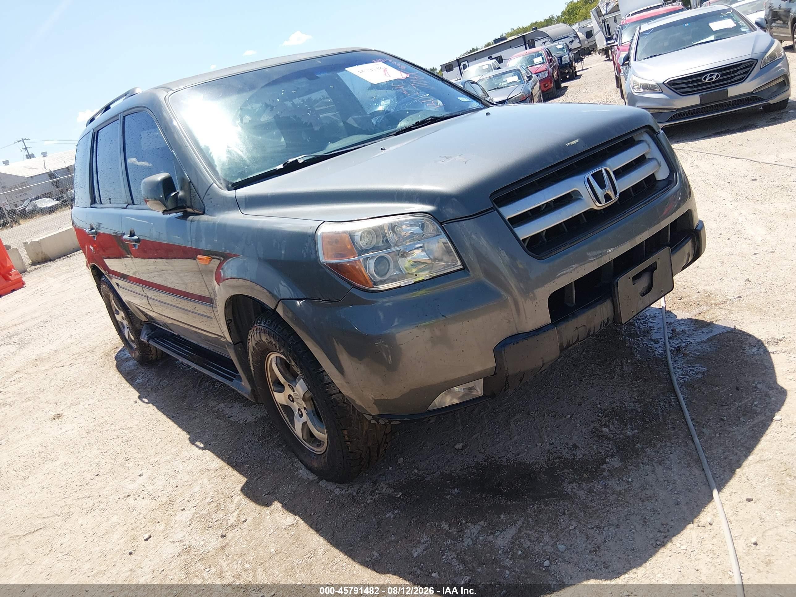 2007 Honda Pilot Ex-l Серый vin: 5FNYF28607B025417
