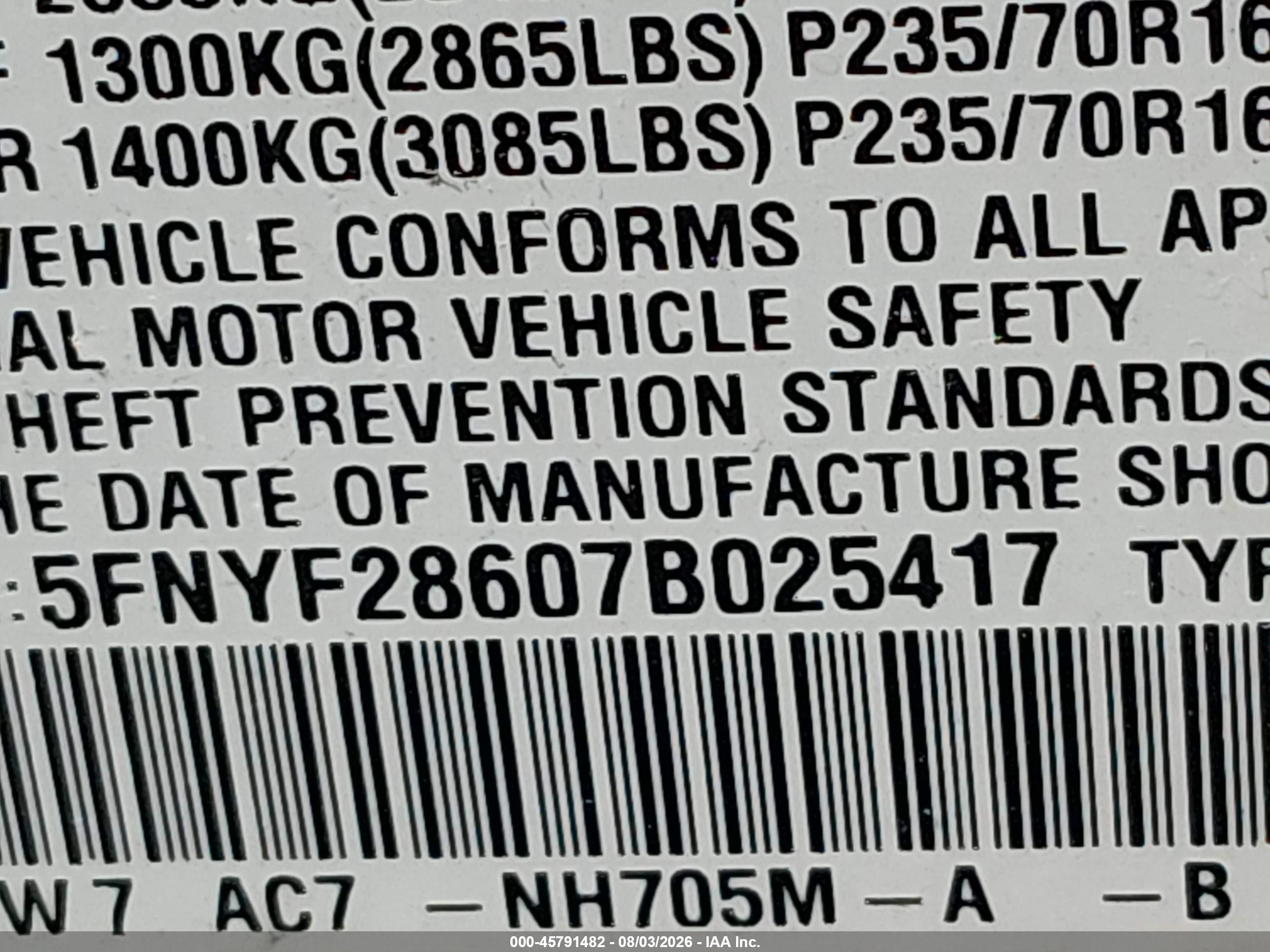 2007 Honda Pilot Ex-l Серый vin: 5FNYF28607B025417