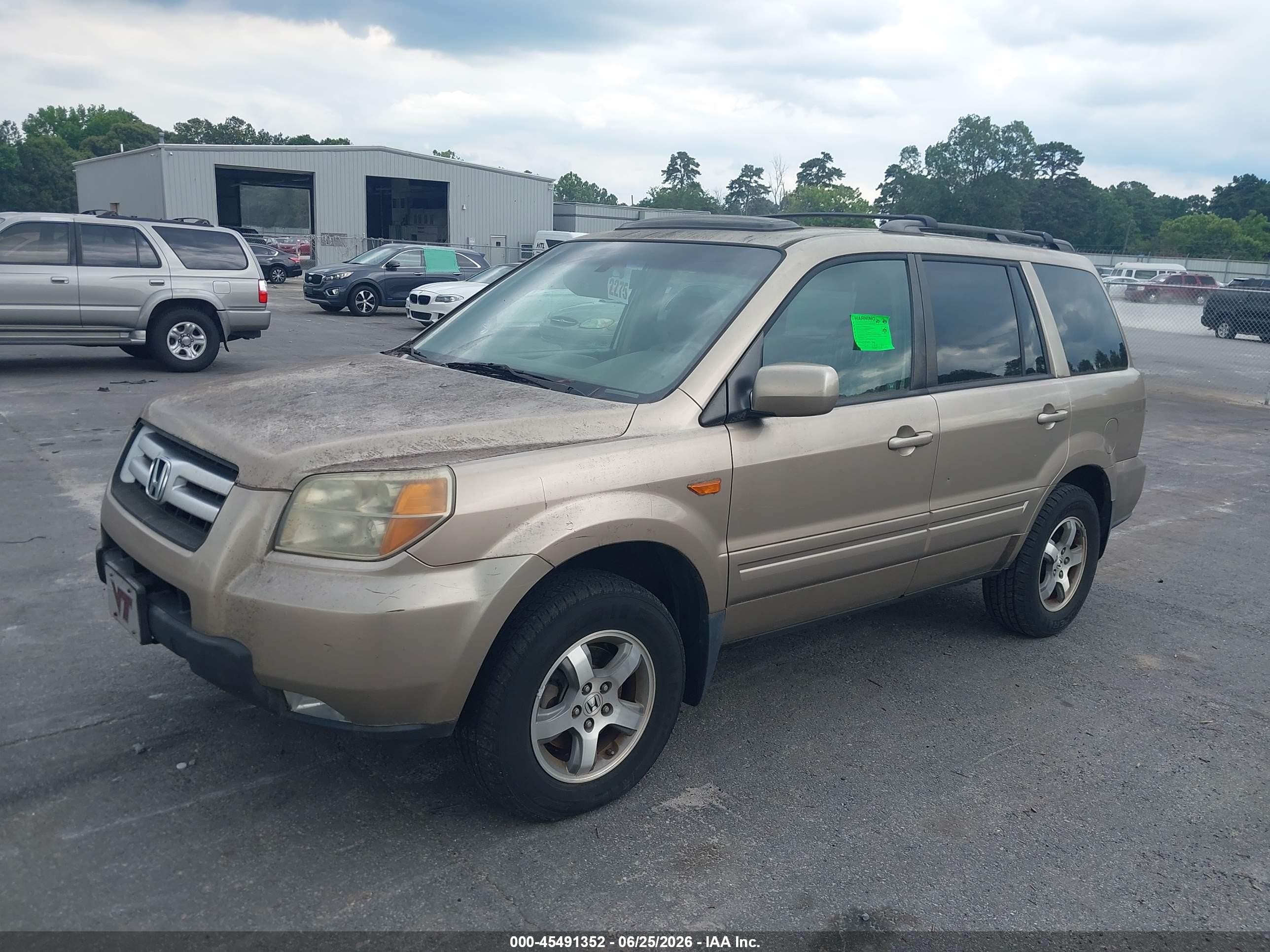 2006 Honda Pilot Ex-l Gold vin: 5FNYF28616B029636