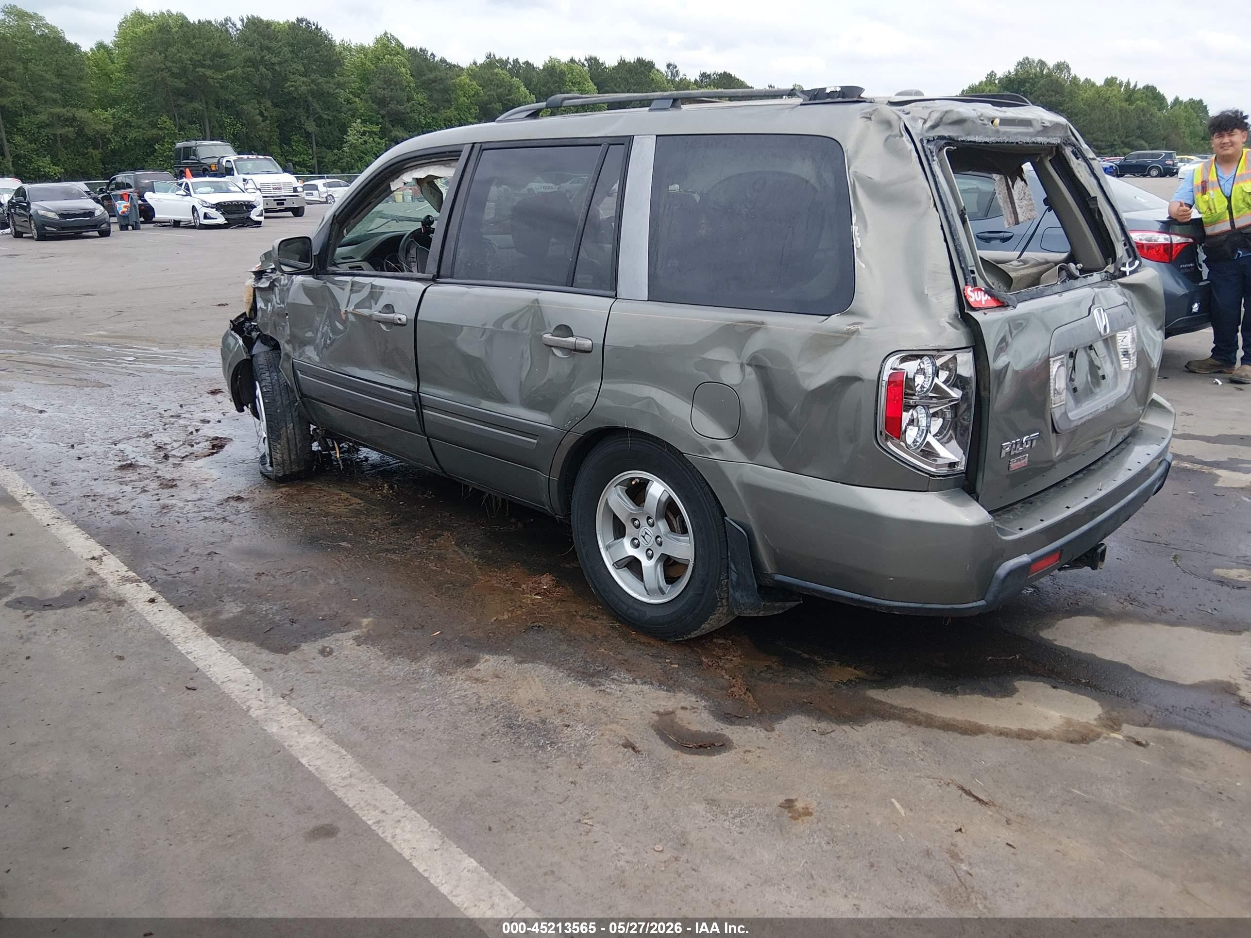 2008 Honda Pilot Ex-l Зеленый vin: 5FNYF28618B006991
